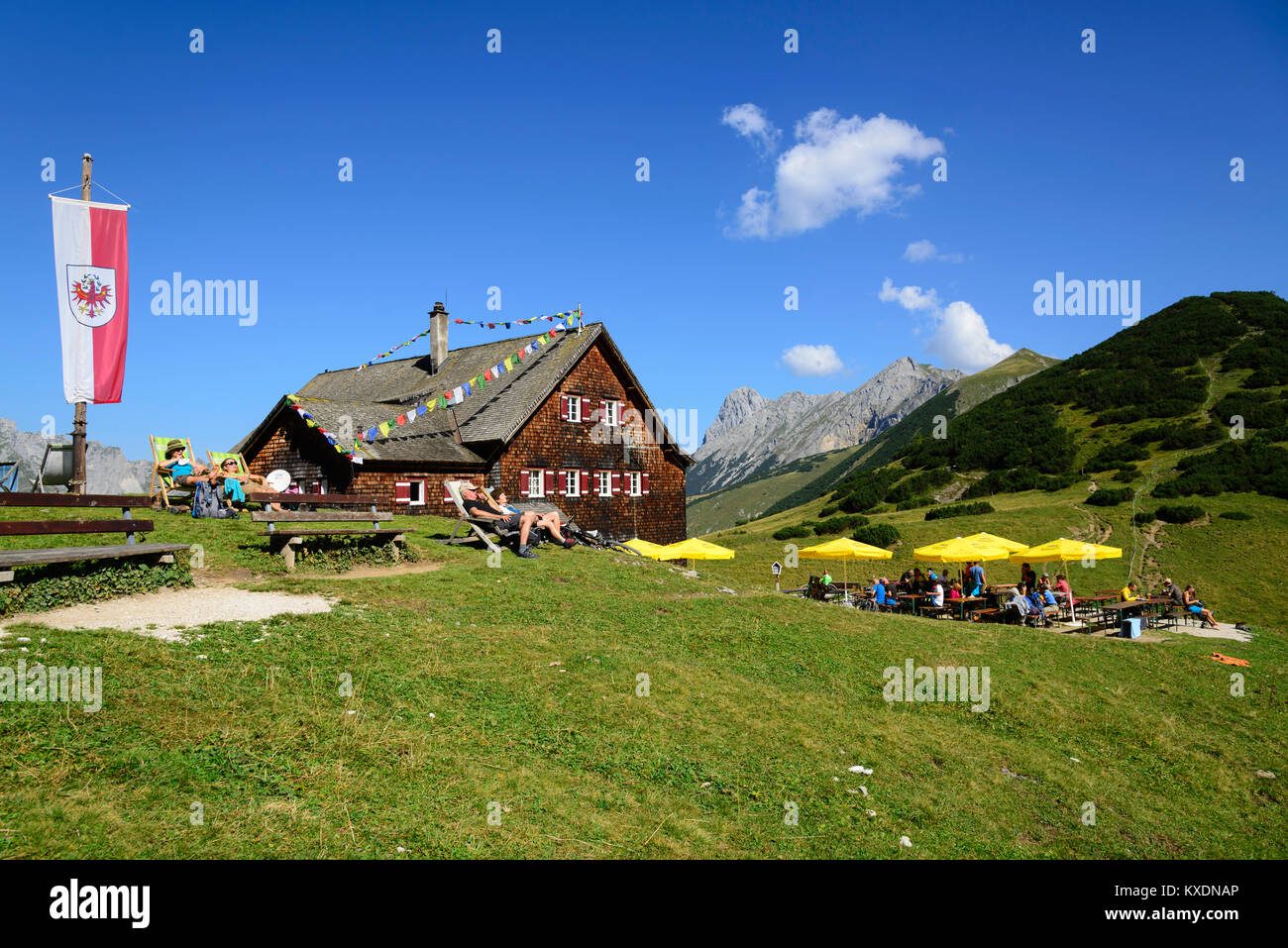 Falkenhütte, Karwendel Mountains, Tyrol, Austria Stock Photo