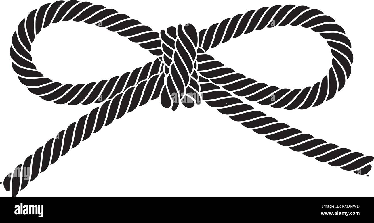 Black vector rope bow isolated on a white background Stock Vector Image &  Art - Alamy