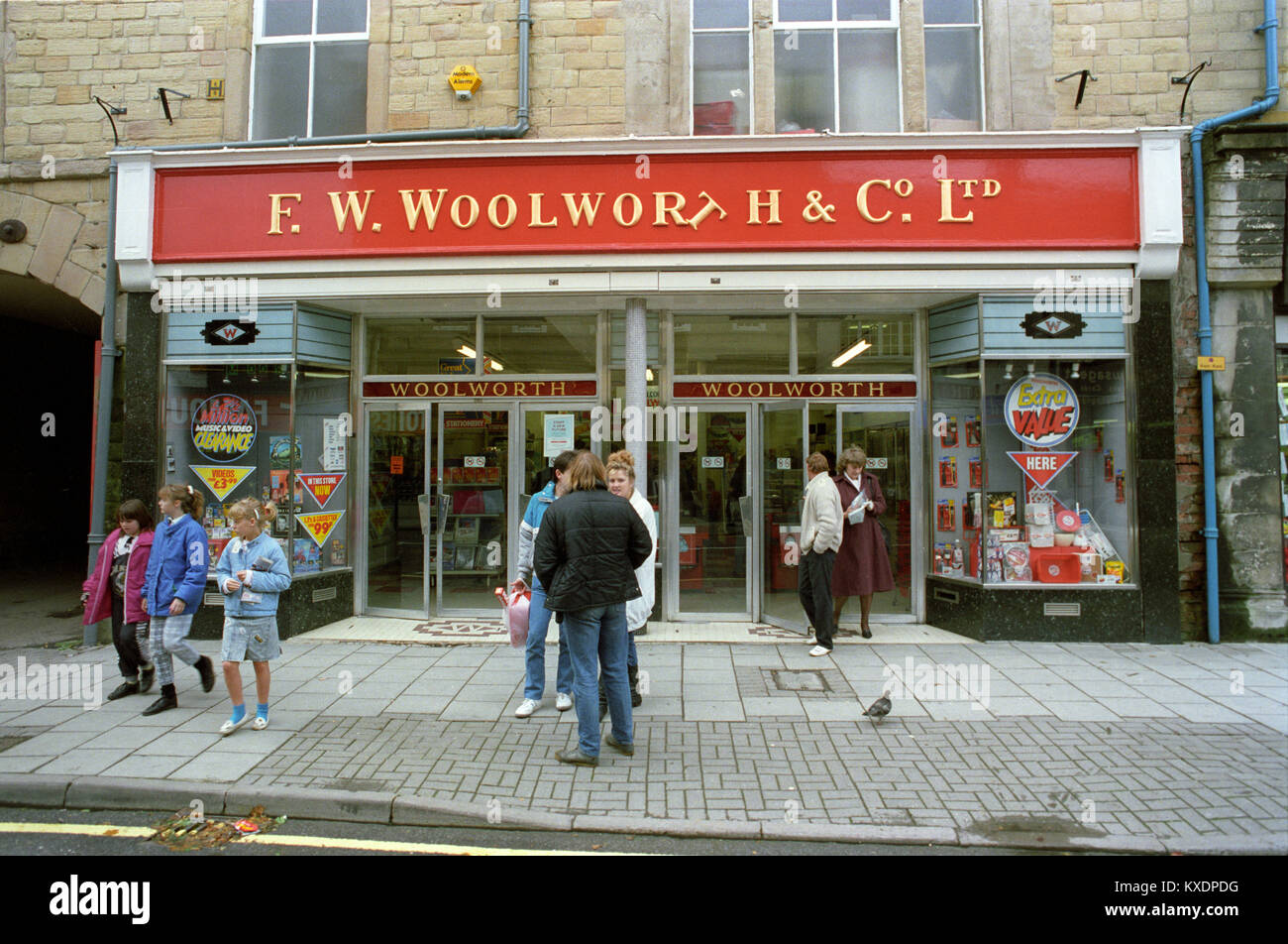 UK, England, Derbyshire, Buxton, Spring Gardens, F W Woolworth store in 1970s Stock Photo