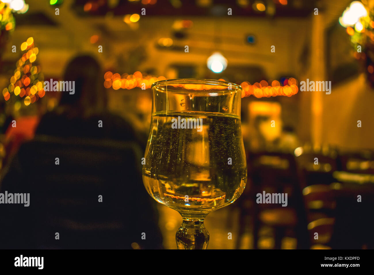 traditional glasses arrangement in Maltese tavern Stock Photo Alamy