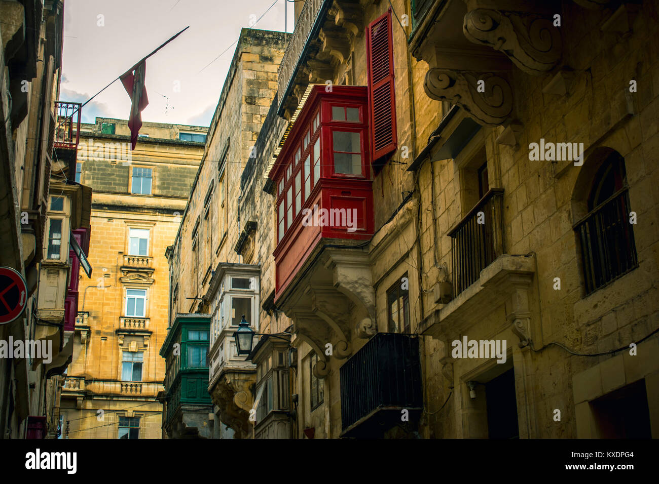 Traditional Maltese Architecture Malta Buildings Traditional Houses and Streets Tourism Concept Travel Background Exotic destinations Mediterranean Cu Stock Photo
