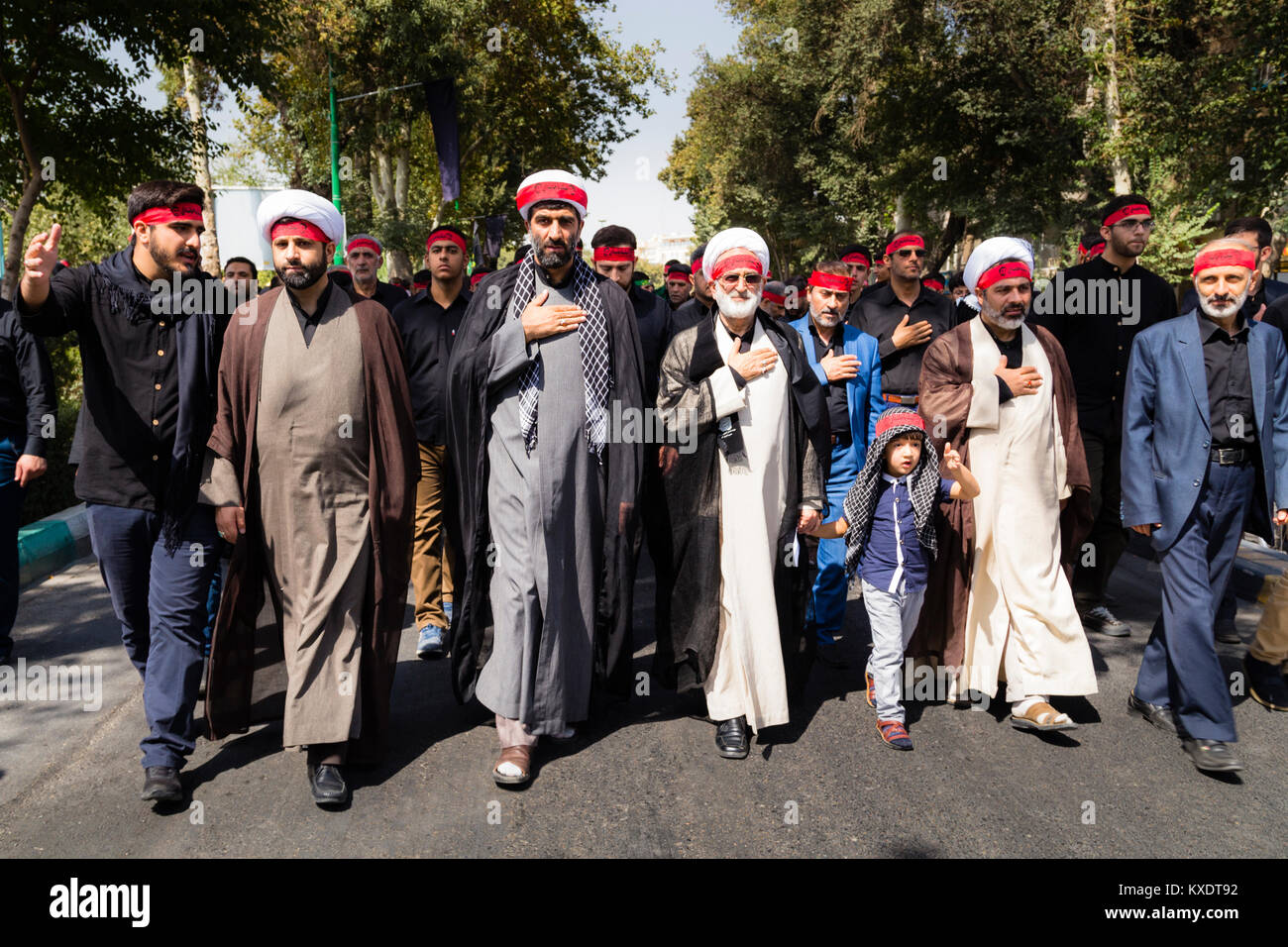 Ashura Parade, Mourning of Imam Hussain by the Shias, during the first 10 days of Muharram, Esfahan, Iran Stock Photo