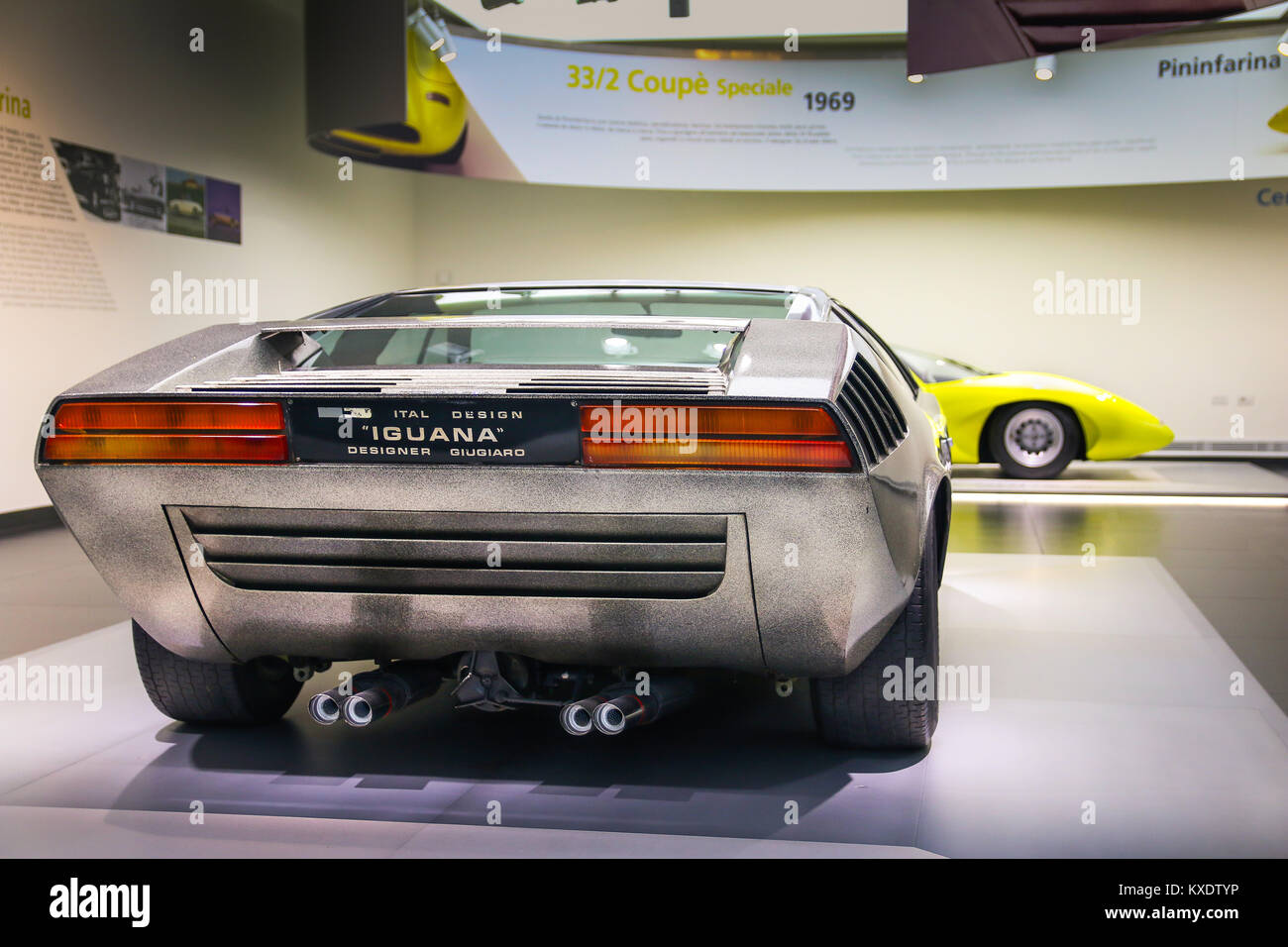 A superb Alfa Romeo Iguana Ital Design model on display at The Historical Museum Alfa Romeo Stock Photo