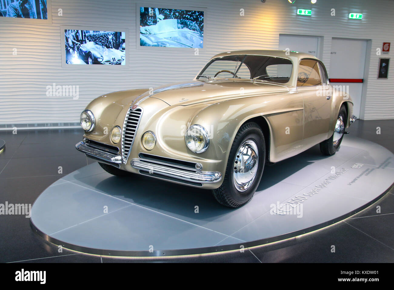 A superb Alfa Romeo 6C 2500 Villa d'Este model on display at The Historical Museum Alfa Romeo Stock Photo