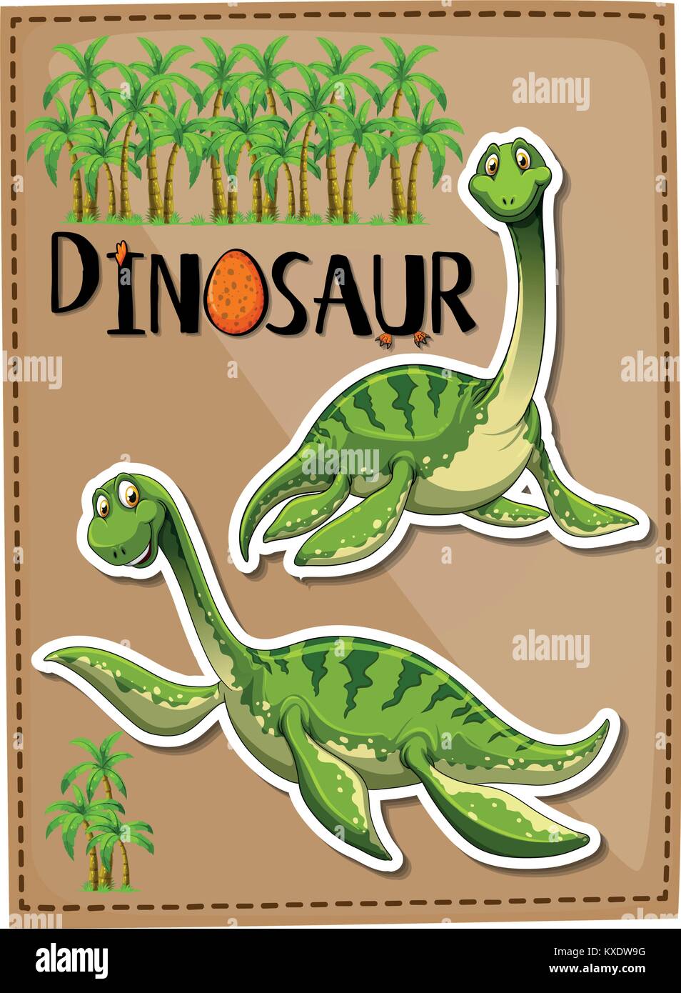 Green dinosaur with happy face illustration Stock Vector Image & Art ...
