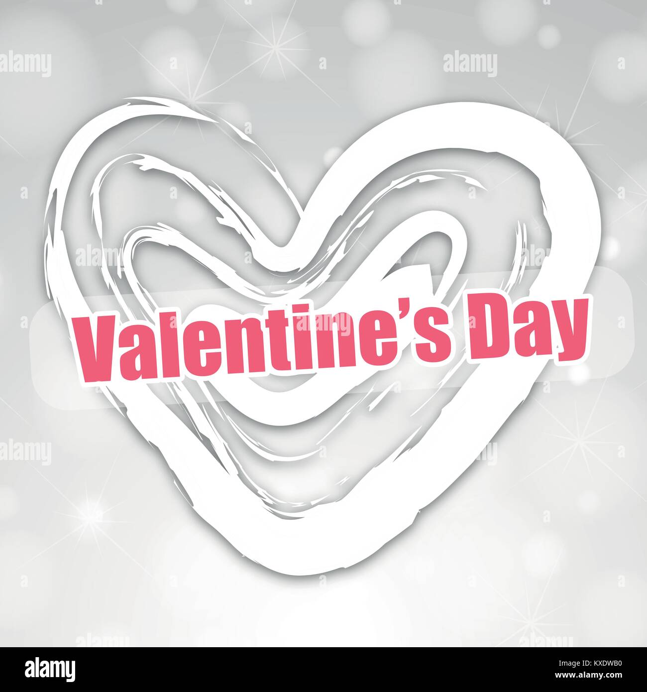 Velentine card template with heart in background illustration Stock ...