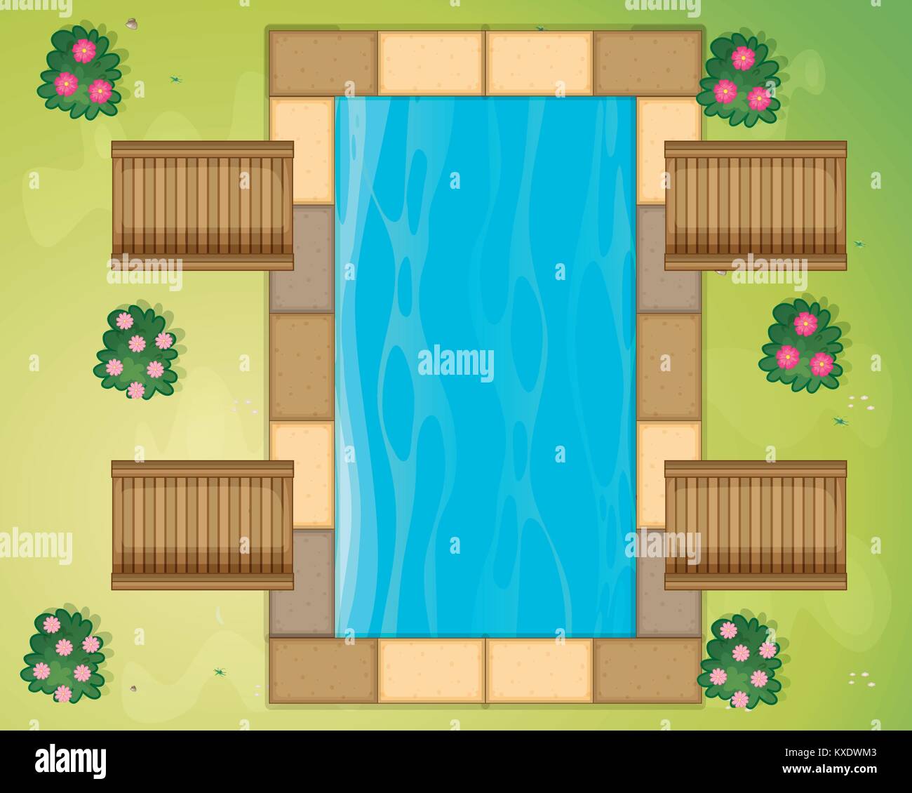 Small pool in the park illustration Stock Vector Image & Art - Alamy