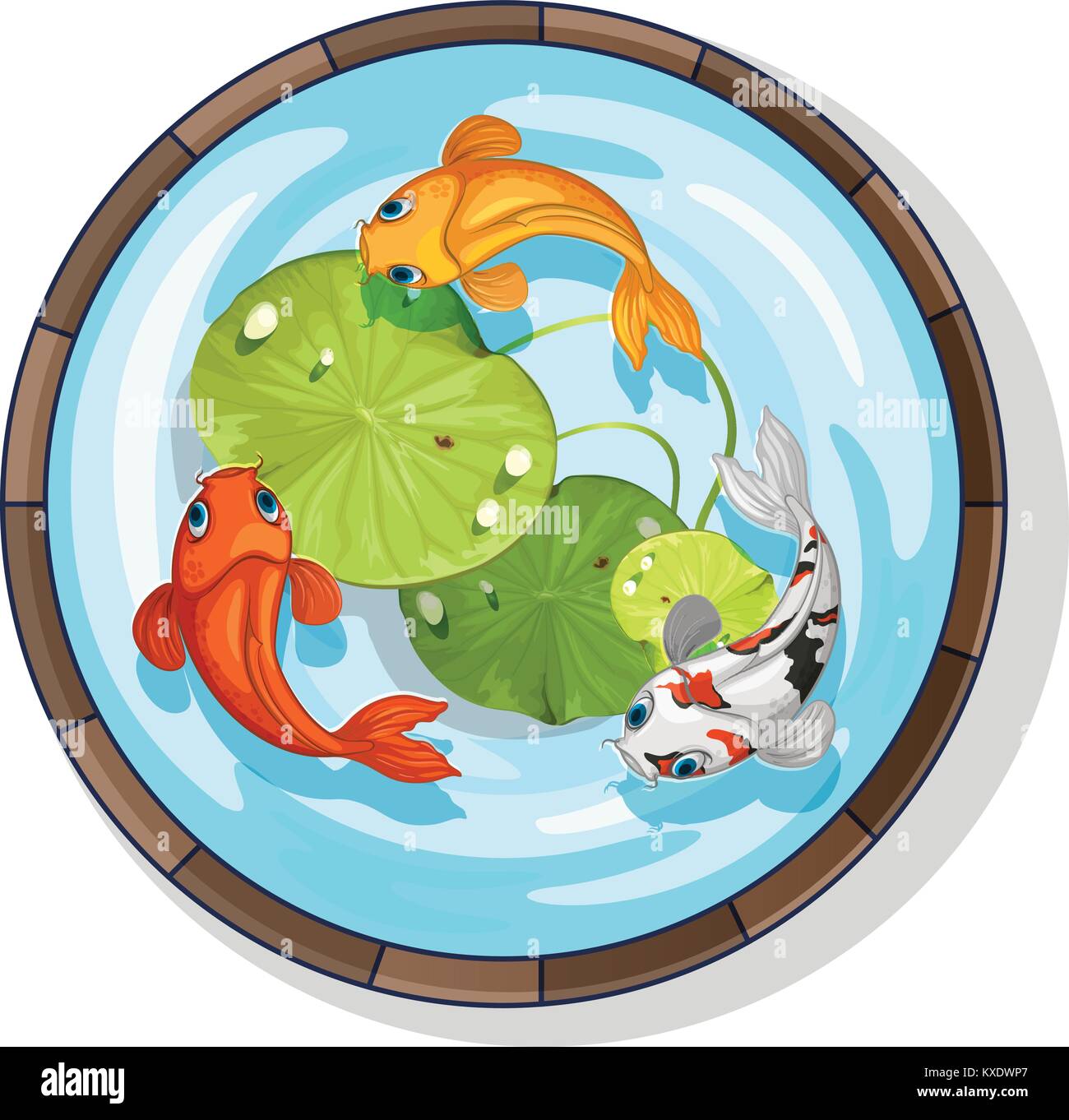 Fish swim in small pond Stock Vector Images - Alamy