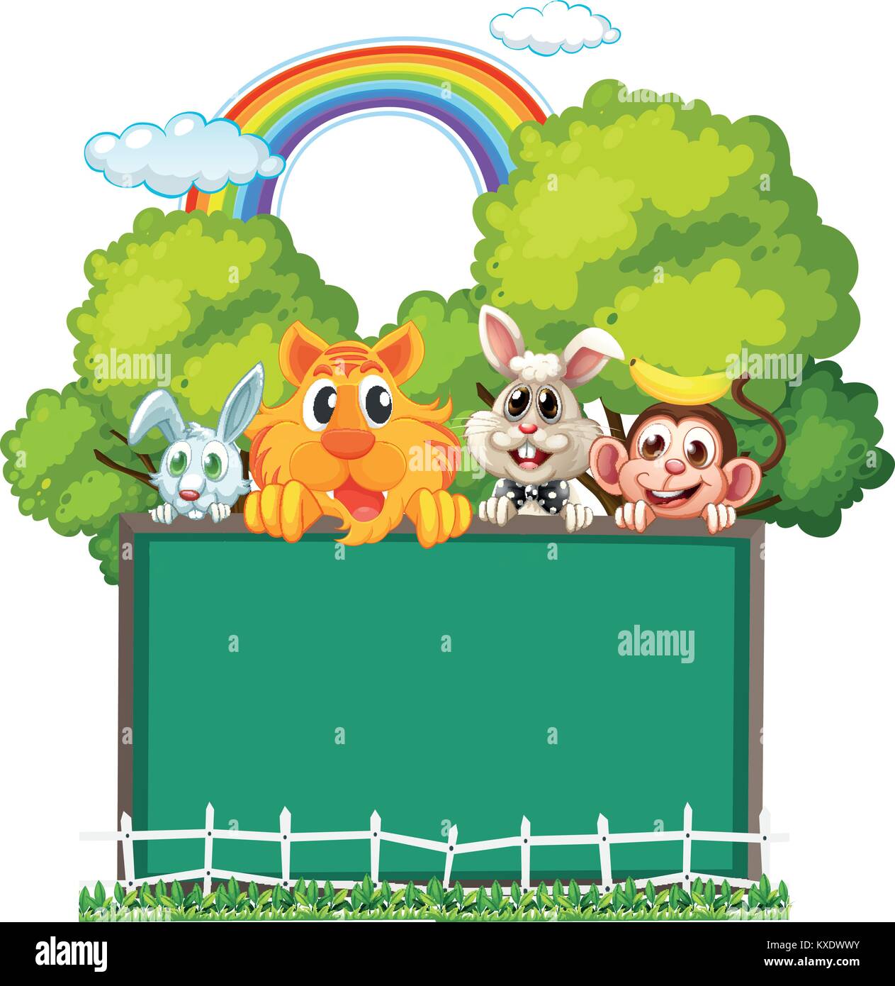 Border template with wild animals illustration Stock Vector Image & Art ...