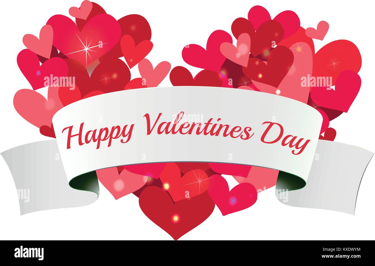 Velentine card template with shiny hearts illustration Stock Vector ...
