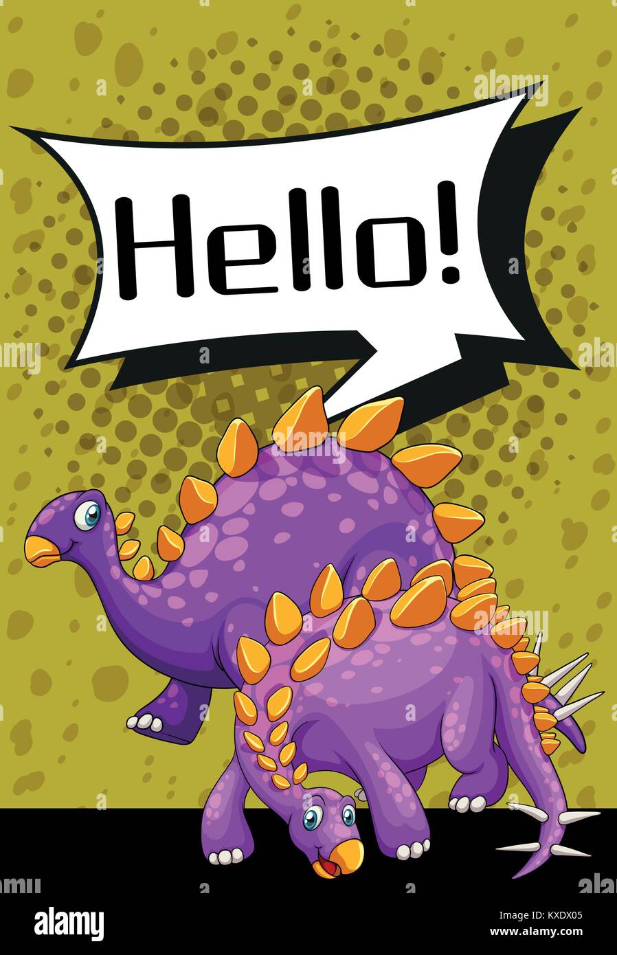 Poster design with two stegosaurus illustration Stock Vector Image ...
