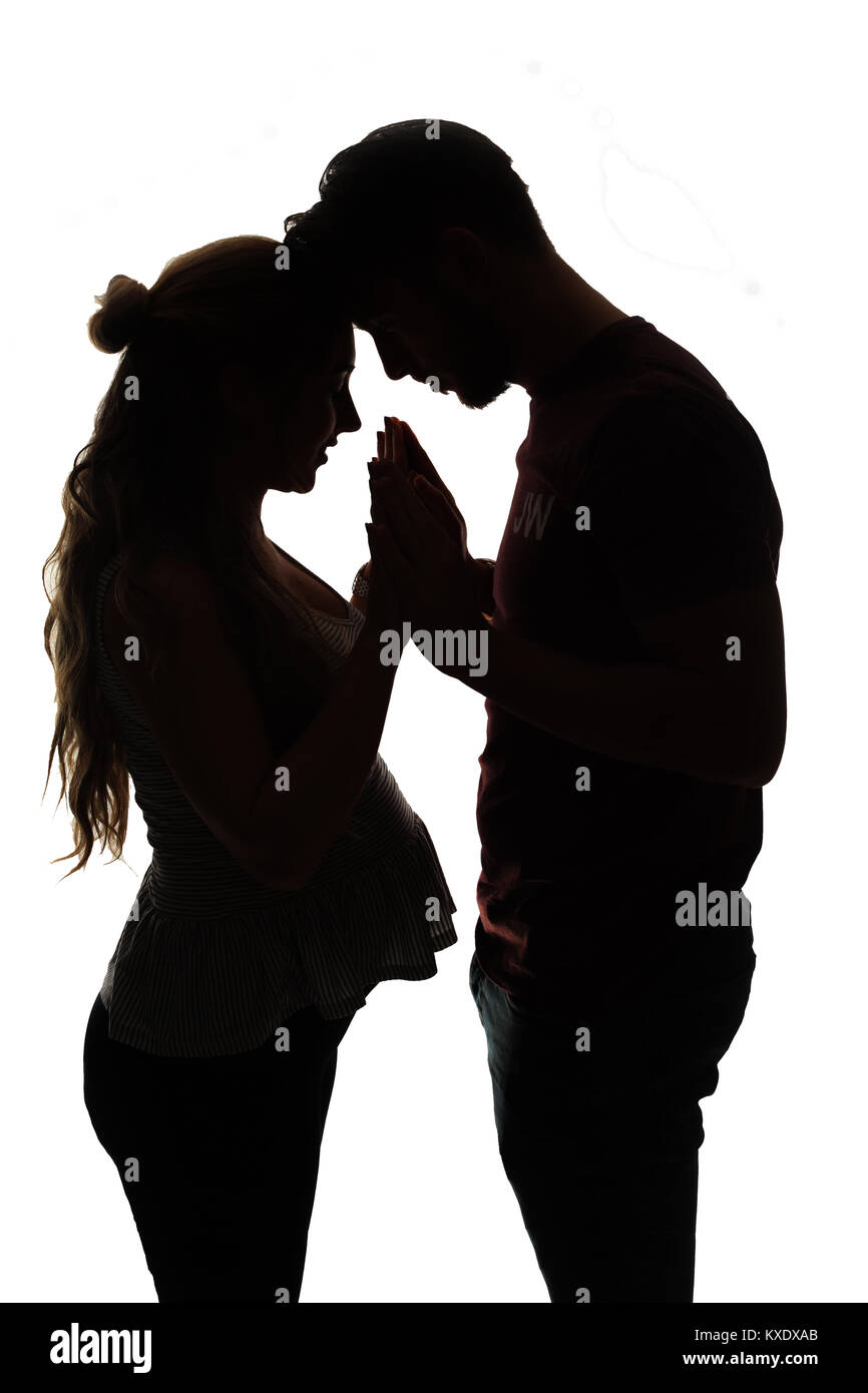 parenthood pregnant mum with partner and baby bump, 35 weeks pregnant Stock Photo