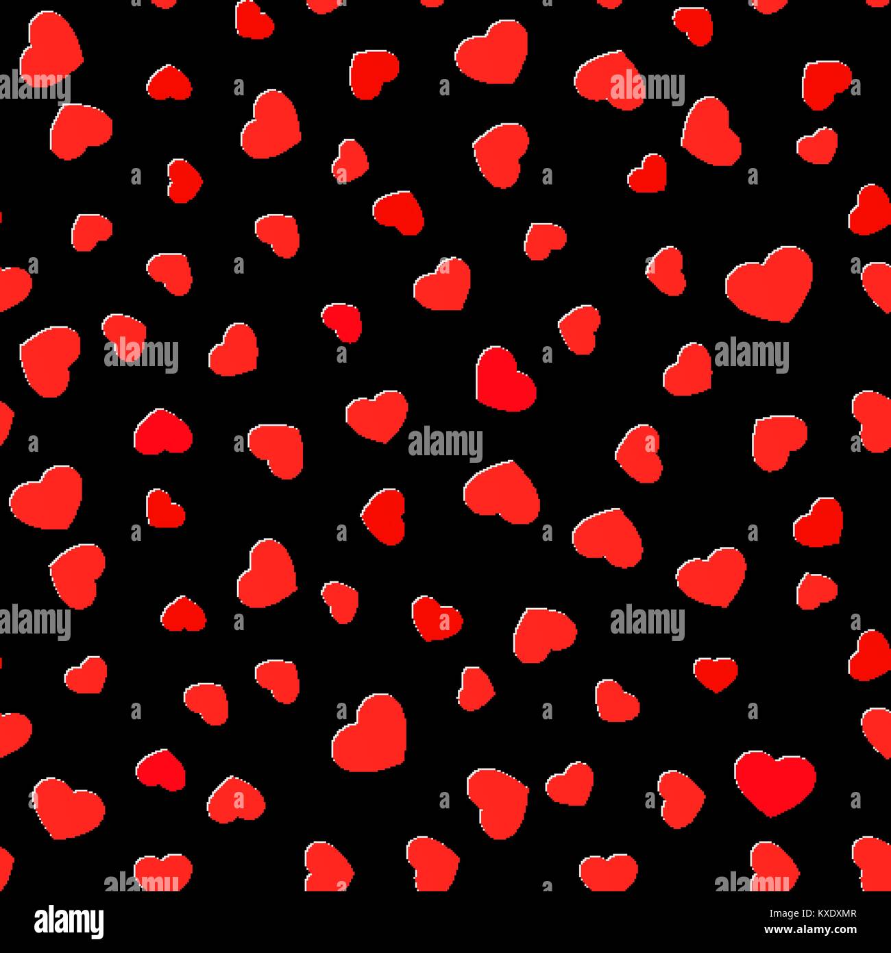 Seamless hearts pattern. Love symbol on black background Stock Vector ...