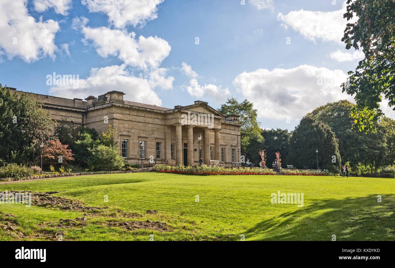 A view of the Yorkshire Museum in Museum Gardens, York. A lawn