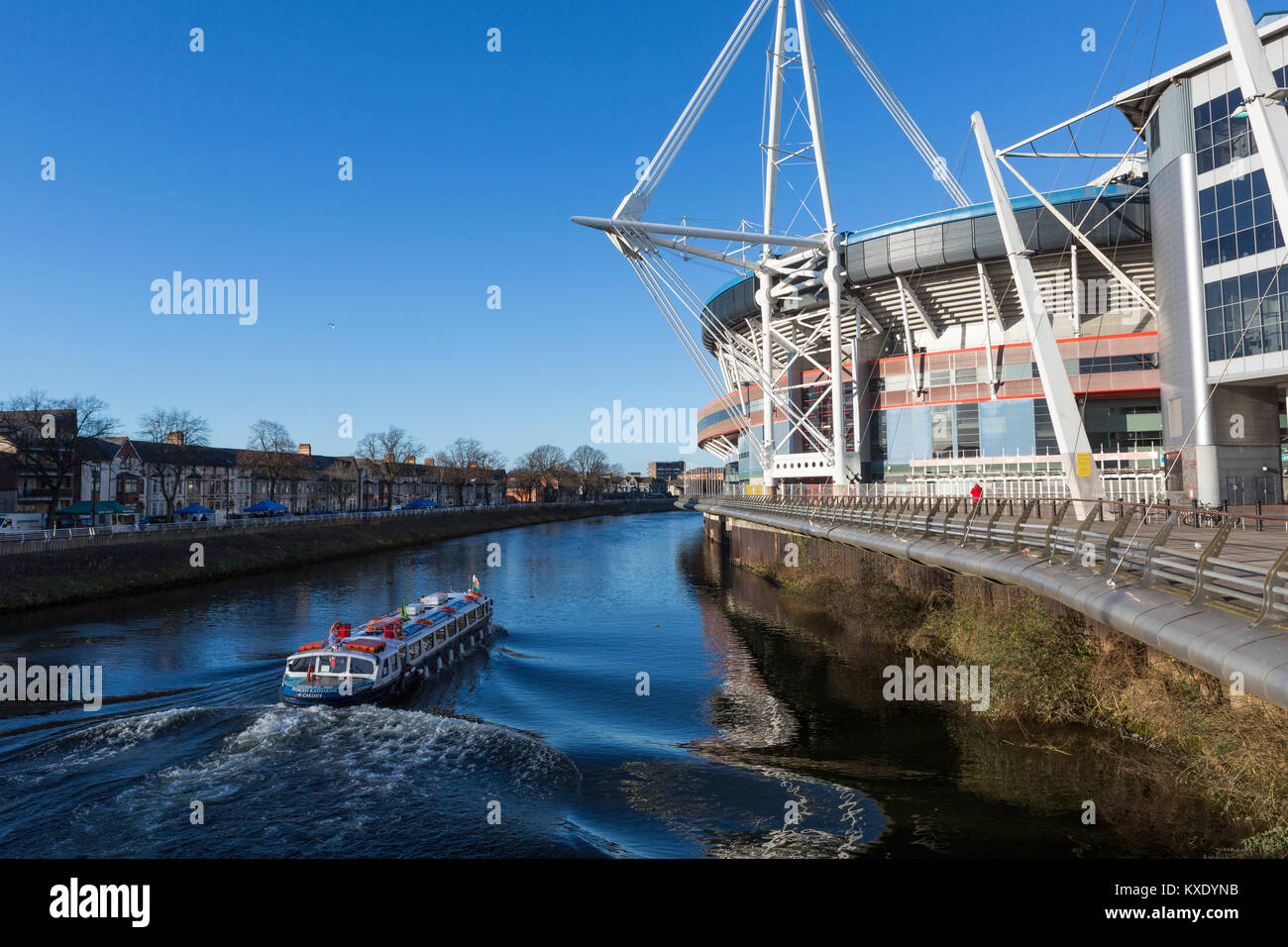 Millenium / Principality Stadium in Cardiff, beside the Taff River with
