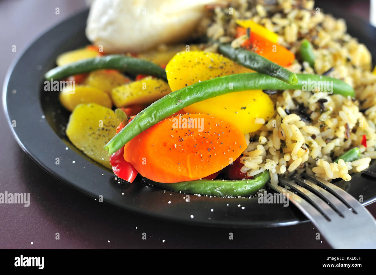 Healthy Rice Set Typical vegetarian rice set prepared from colorful greens Stock Photo ...