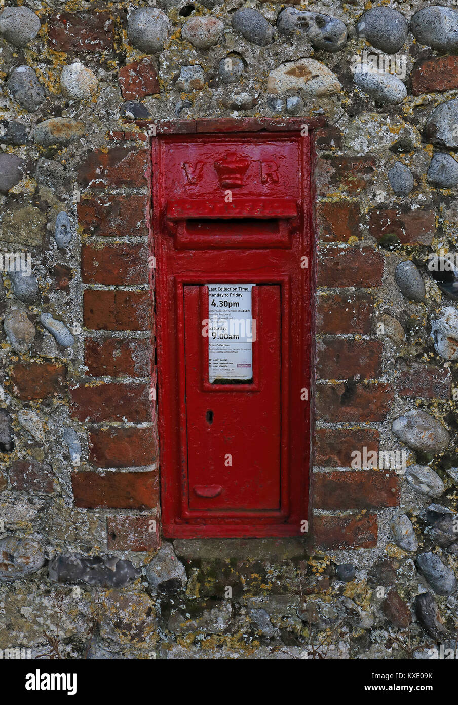 Victorian post box  Waxham, Norfolk, UK         January Stock Photo