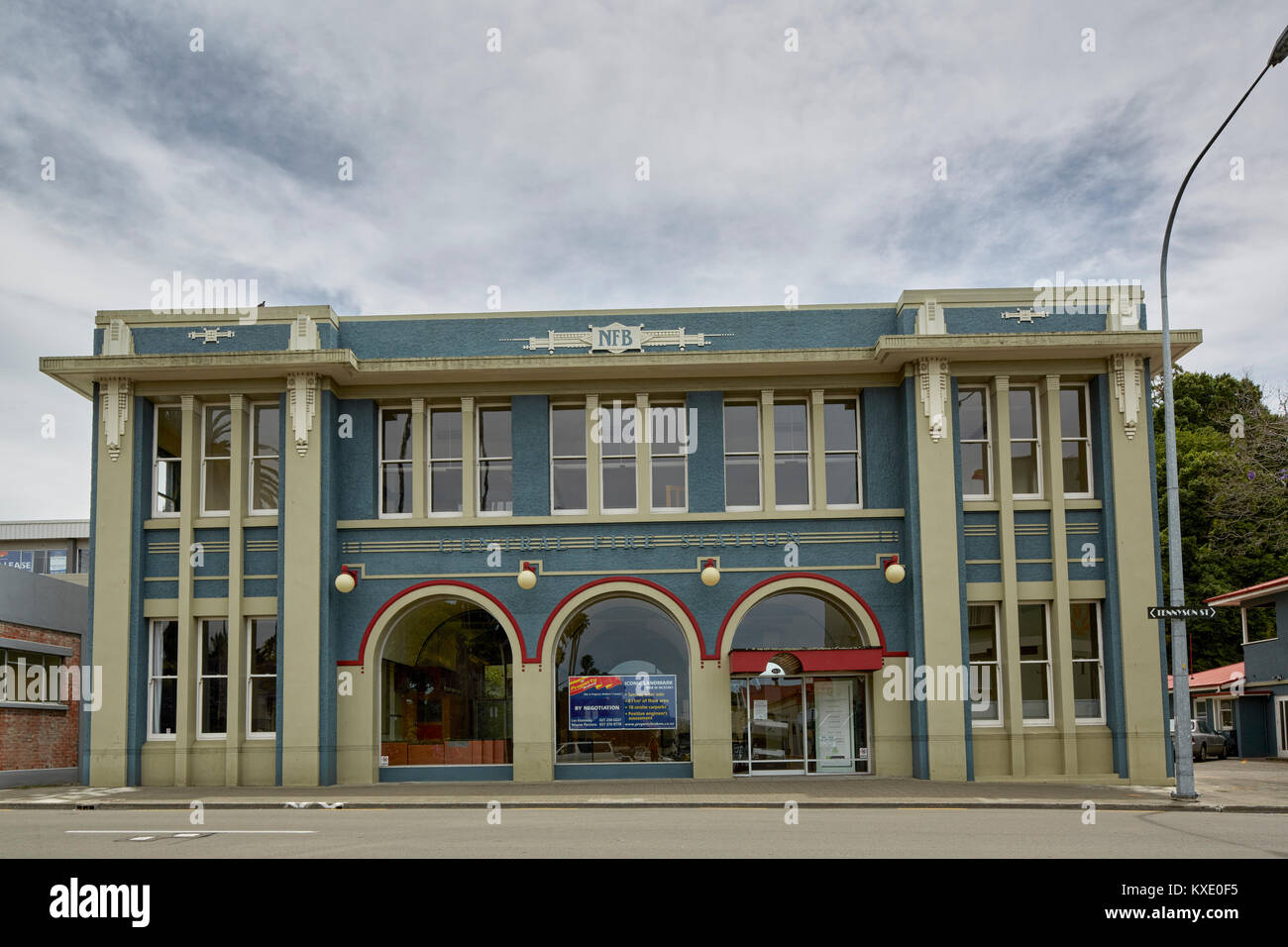 Art Deco Fire Station, Tennyson Street, Napier, New Zealand Stock Photo