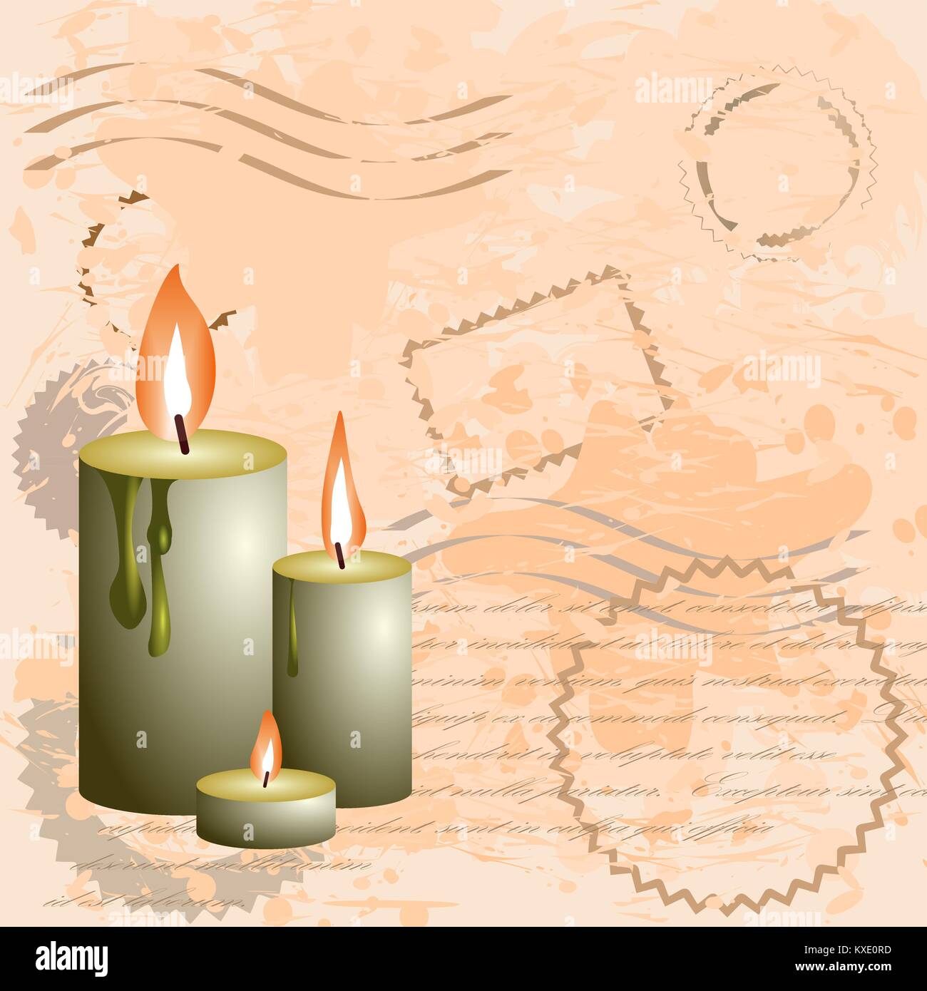 Vintage background with wax candles Stock Vector Image & Art Alamy