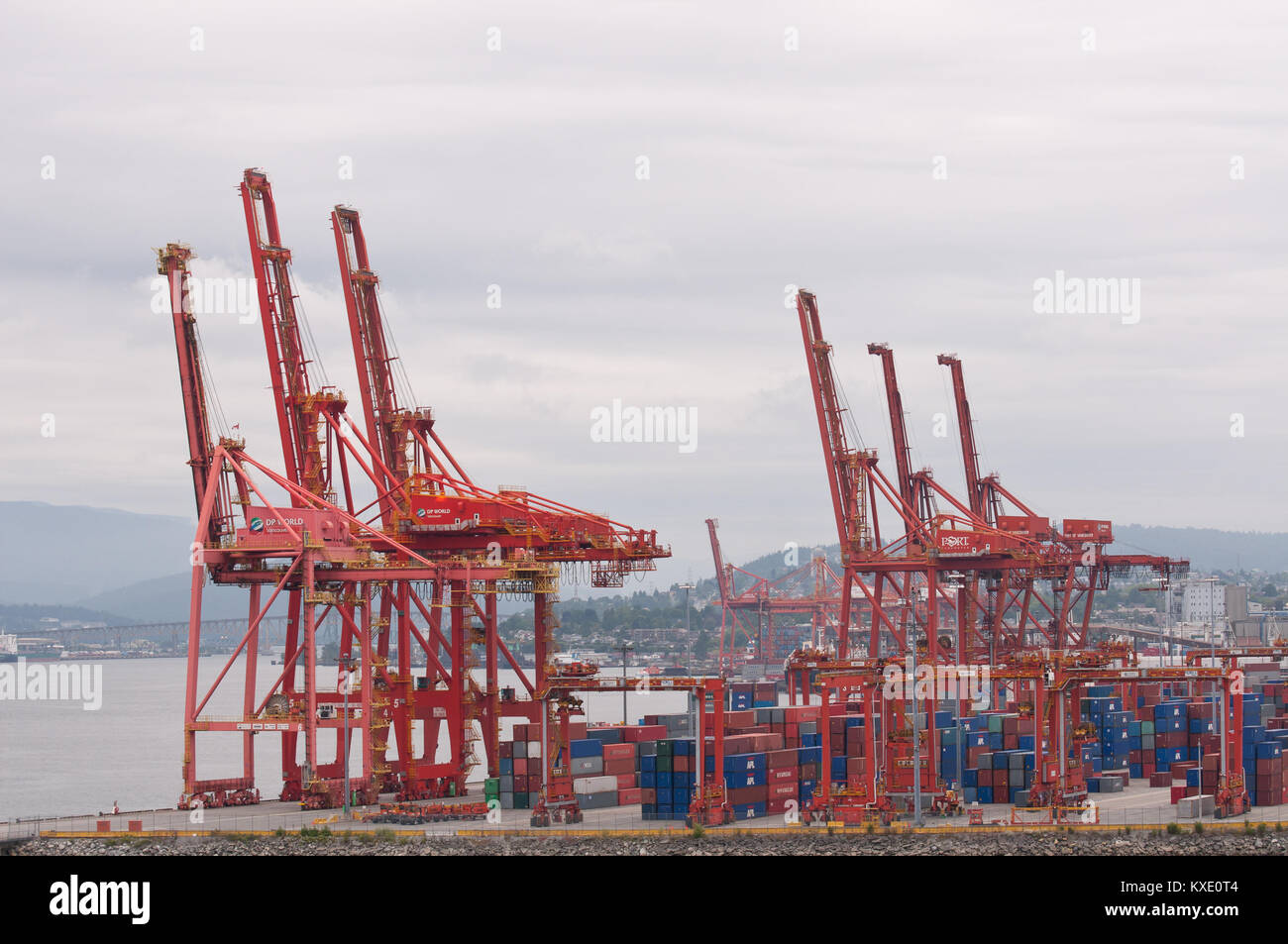 Huge equipment and machinery for loading and unloading containers at ...