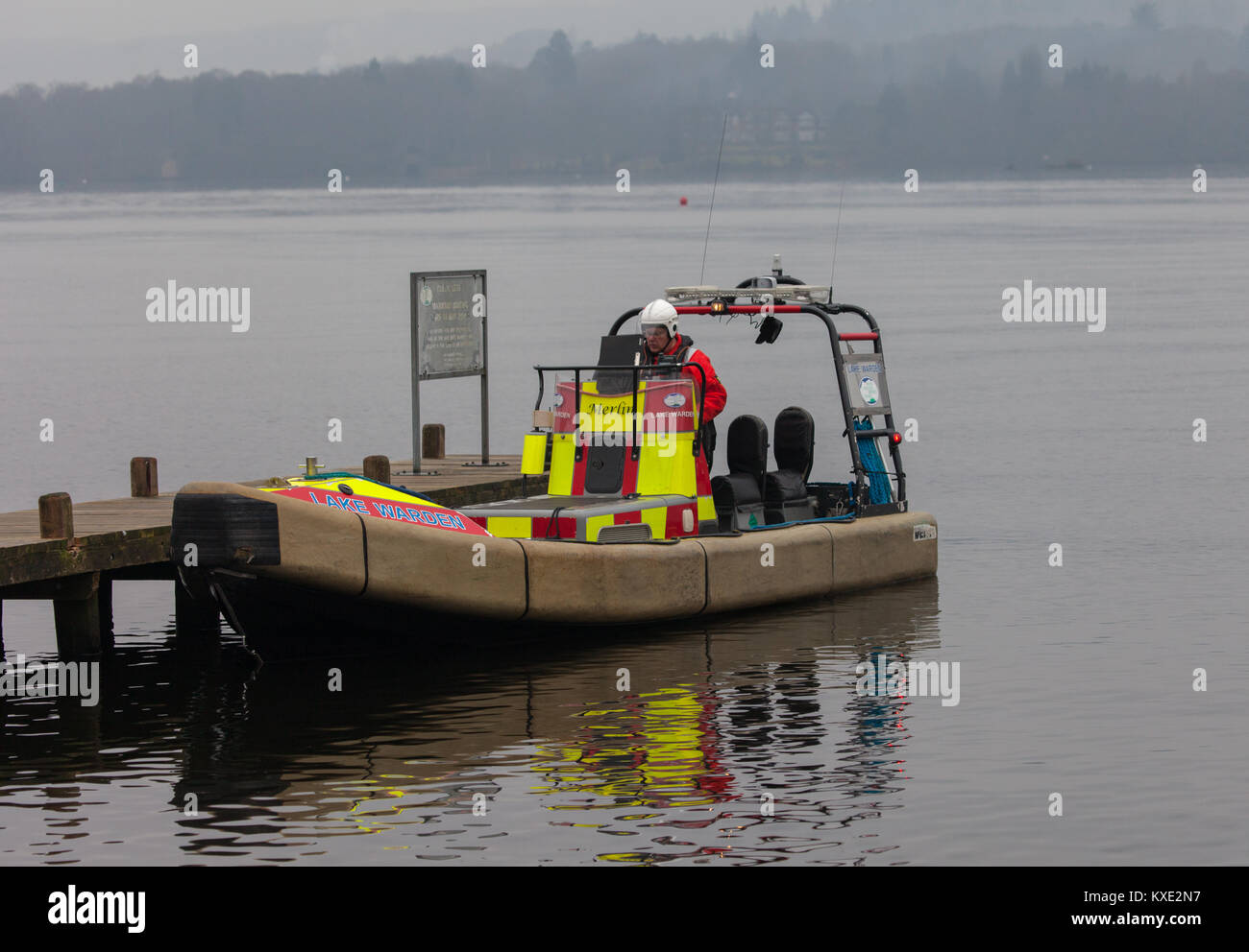 The Lake Windermere Warden Patrol Boat Stock Photo