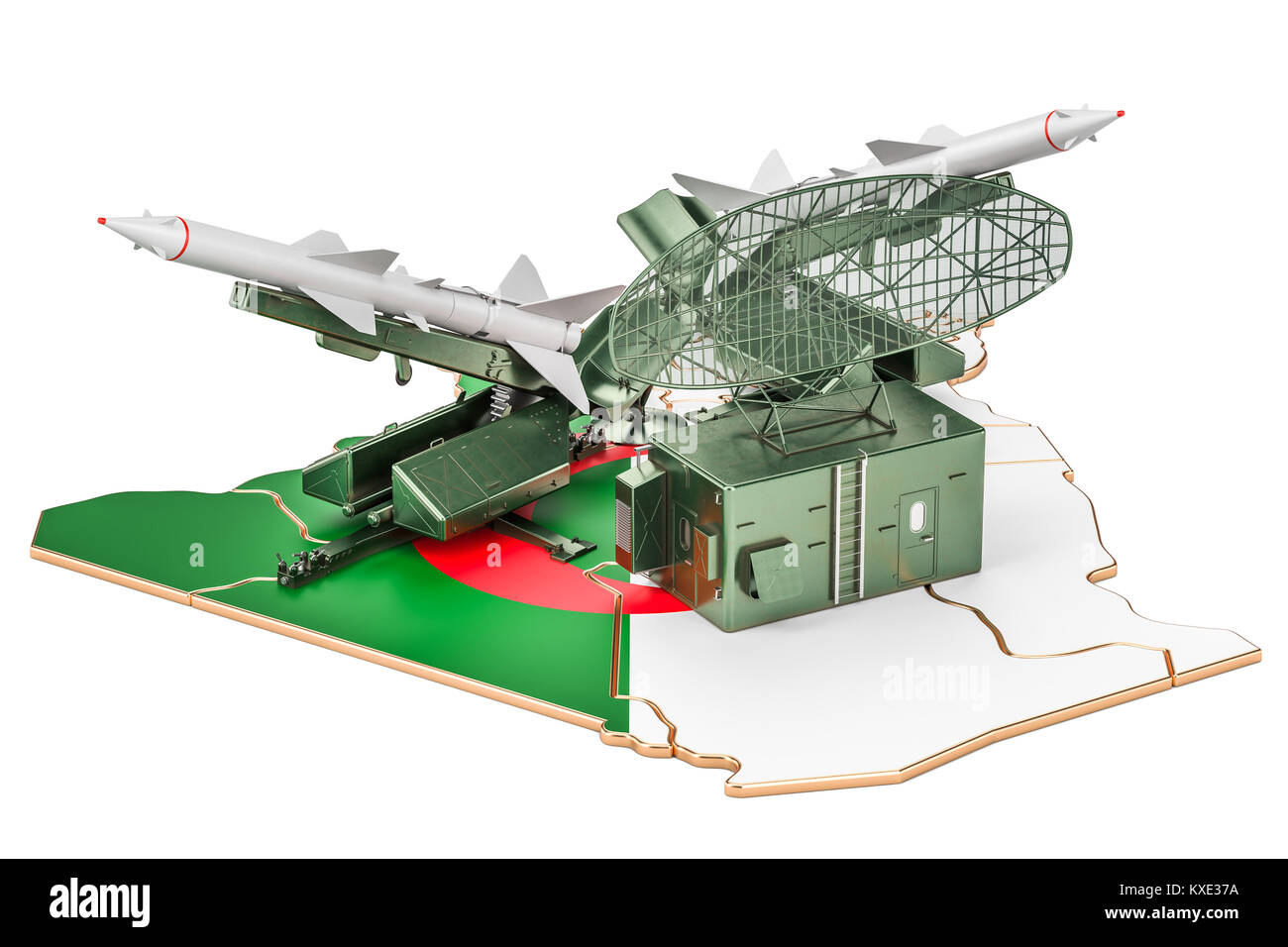 Algerian missile defence system concept, 3D rendering Stock Photo