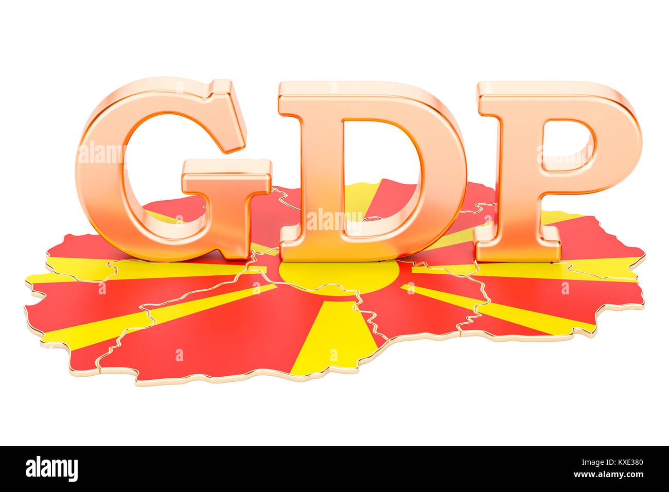 gross domestic product GDP of Macedonia concept, 3D rendering isolated