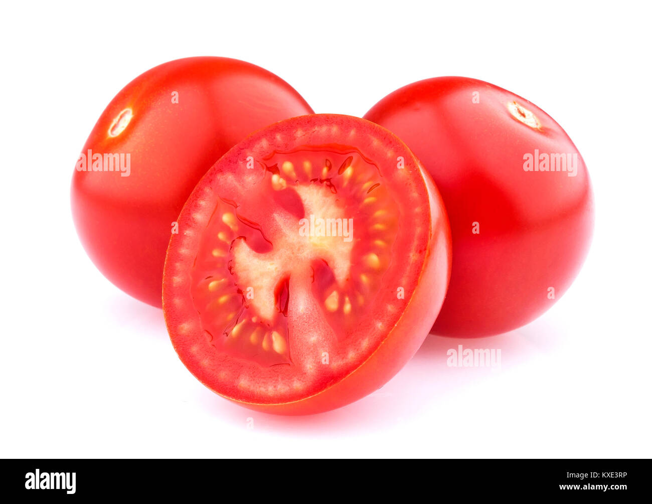 Cherry tomatoes isolated on white background. Closeup Stock Photo