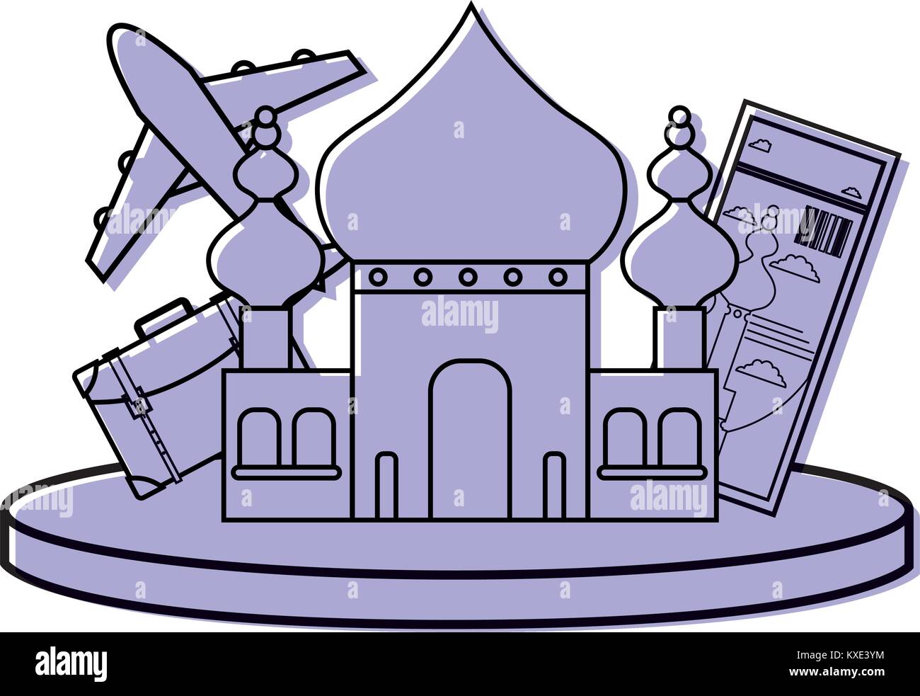 color taj mahal of india and travel ticket Stock Vector Image & Art Alamy