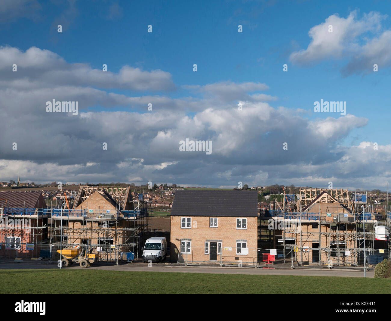 New housing development in Grantham, Lincolnshire, England, UK Stock Photo