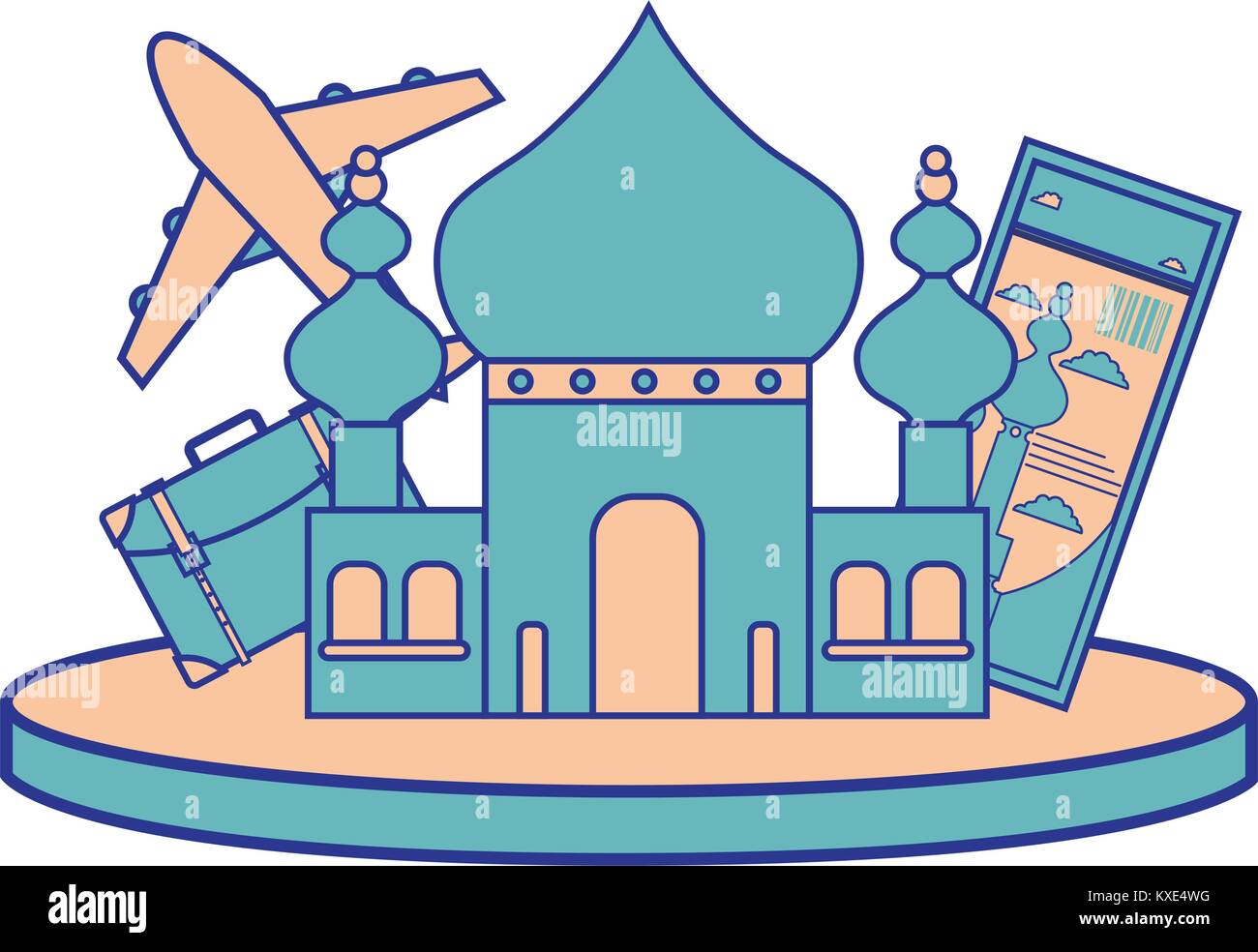 full color taj mahal of india and travel ticket Stock Vector Image & Art Alamy