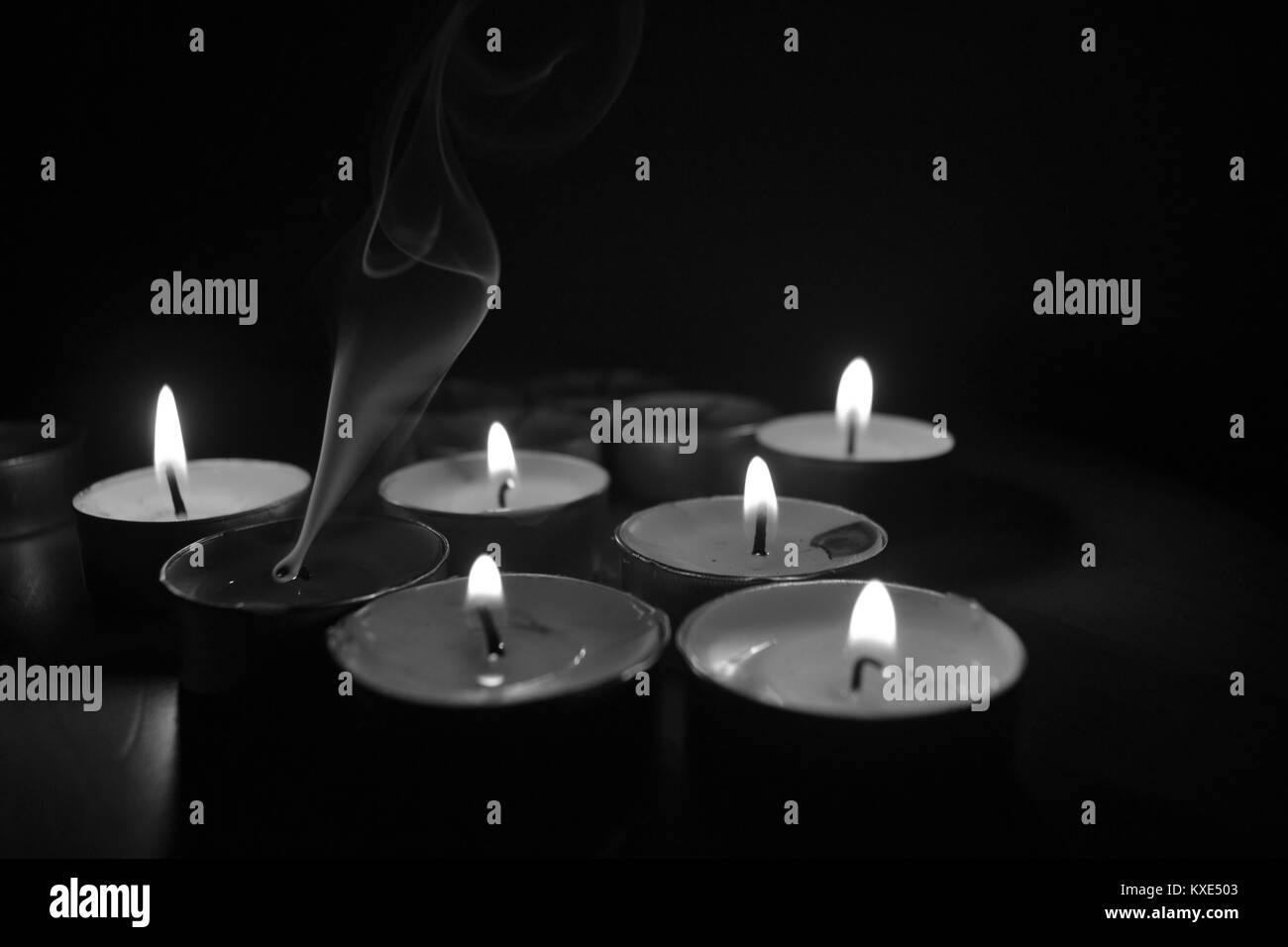 Black and white candles Stock Photo - Alamy