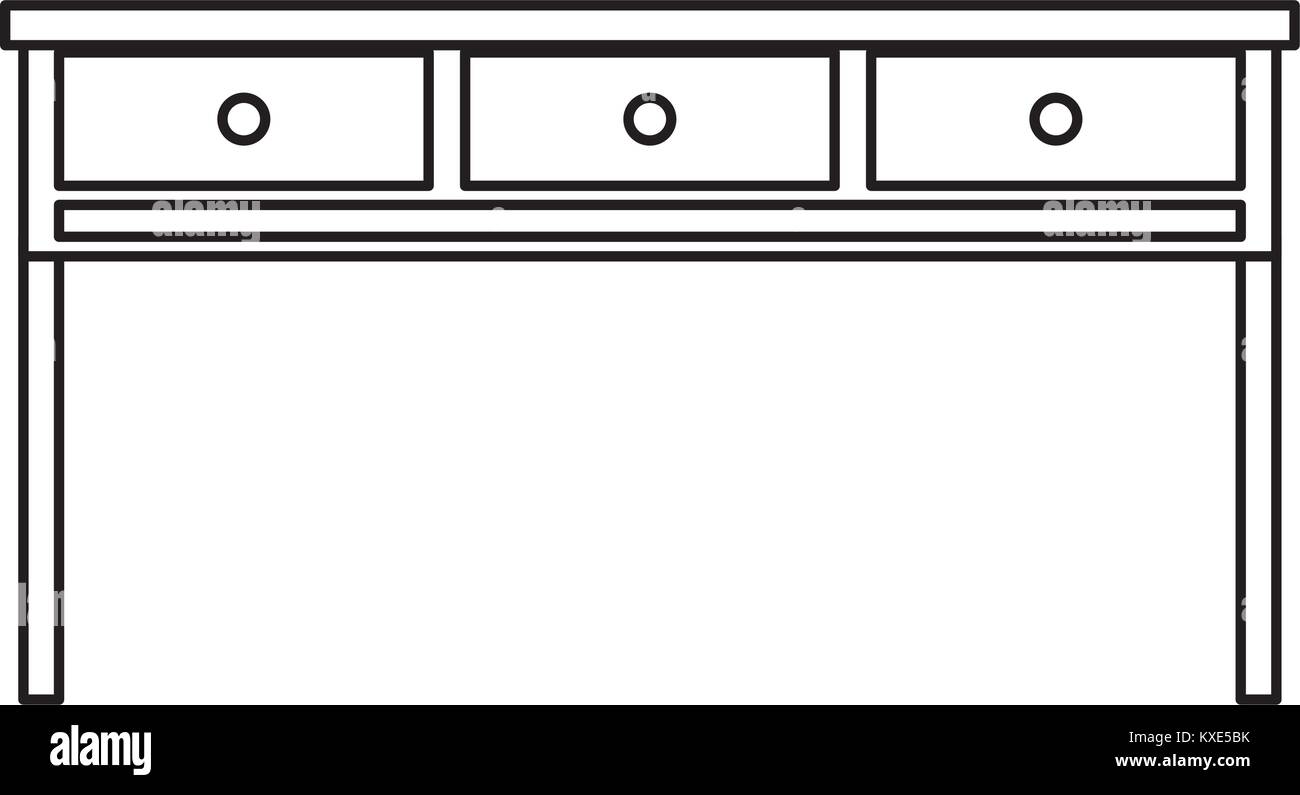 line office wood desk object with drawers Stock Vector Image & Art Alamy