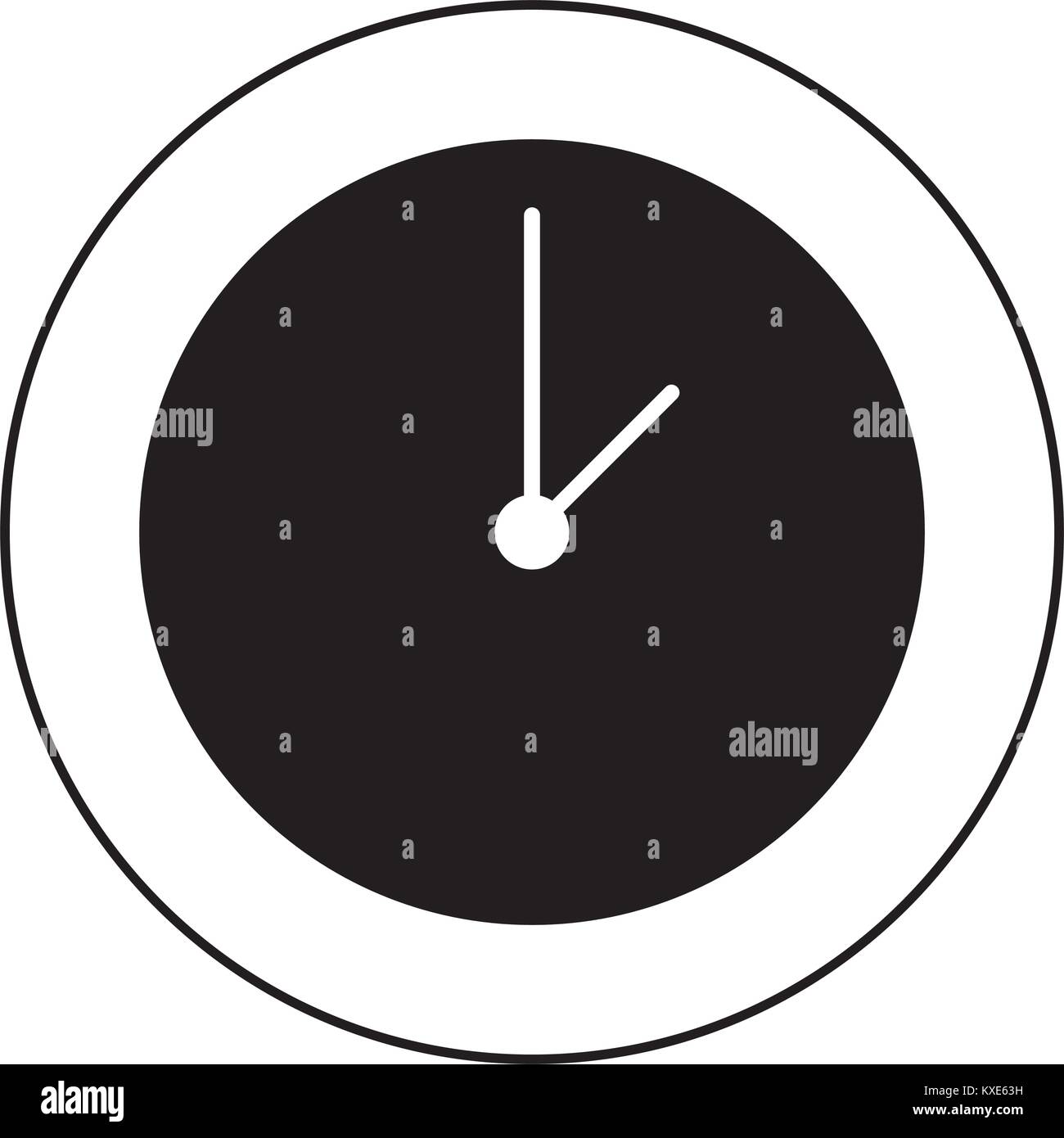 contour circle wall clock time object Stock Vector Image & Art - Alamy
