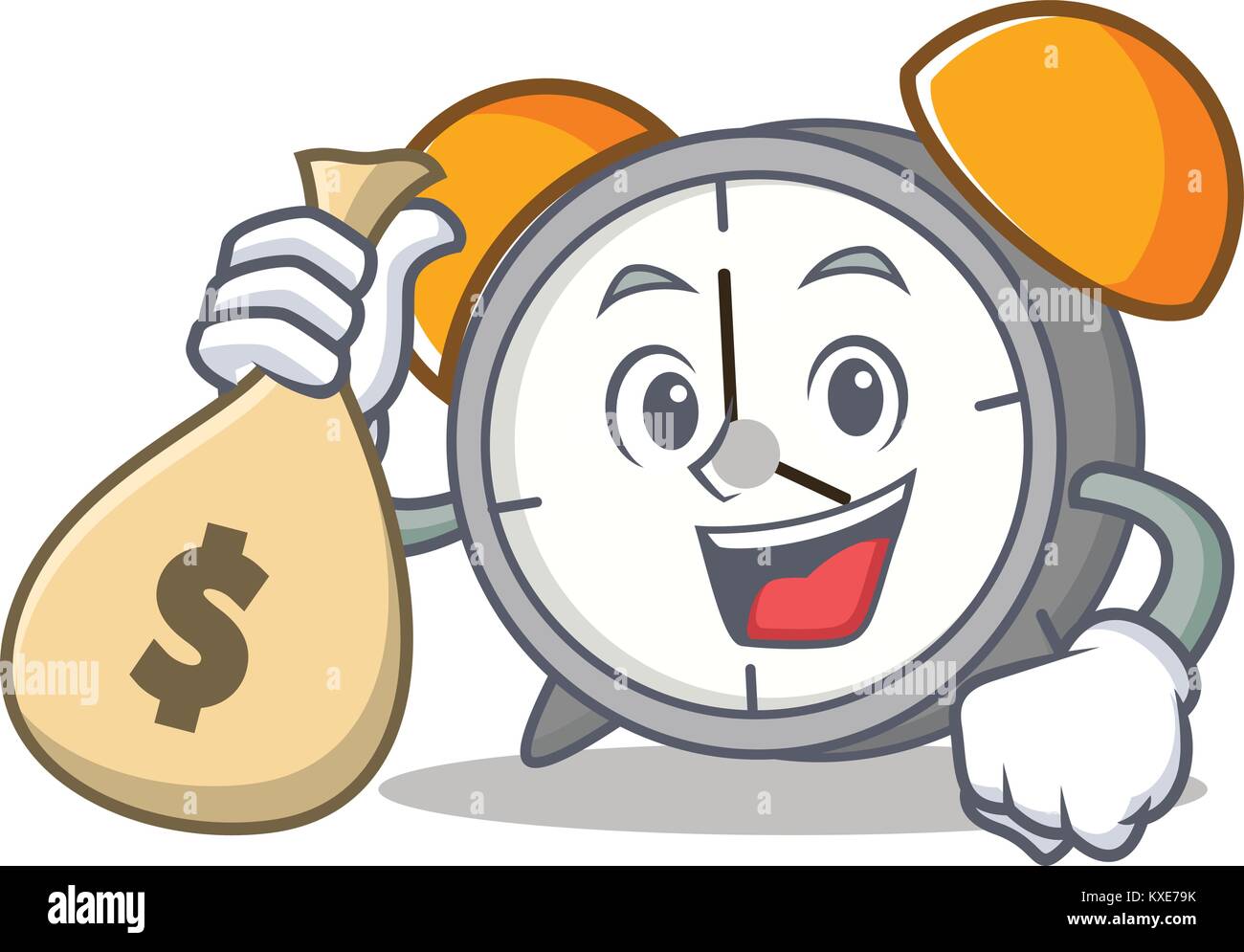With money bag alarm clock character cartoon Stock Vector Image & Art ...