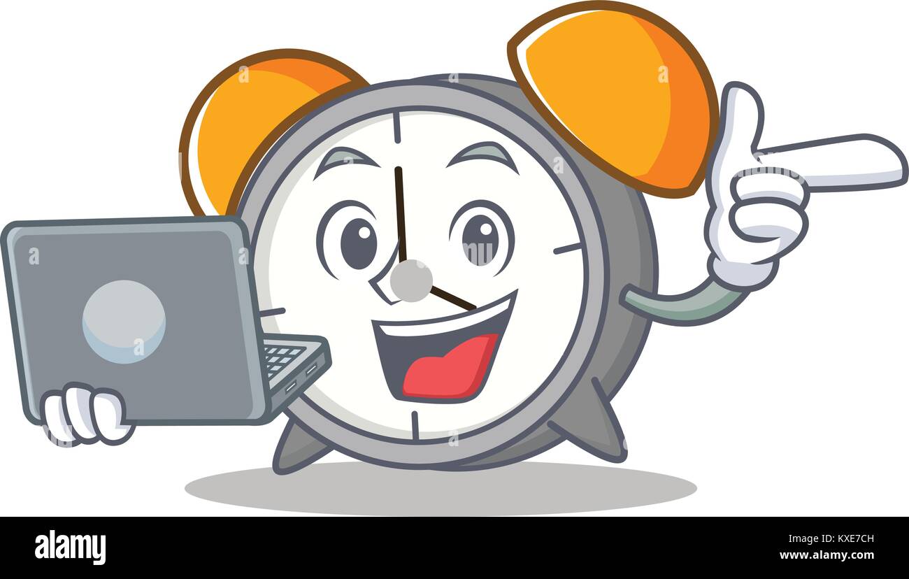 With laptop alarm clock character cartoon Stock Vector Image & Art - Alamy