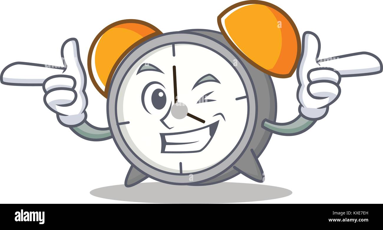 Wink alarm clock character cartoon Stock Vector Image & Art - Alamy
