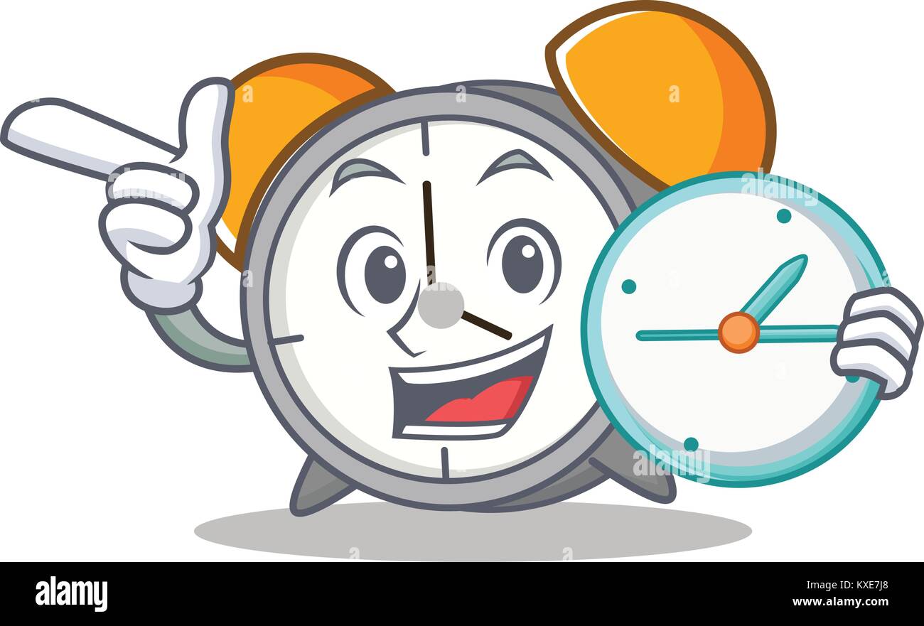With clock alarm clock character cartoon Stock Vector Image & Art - Alamy