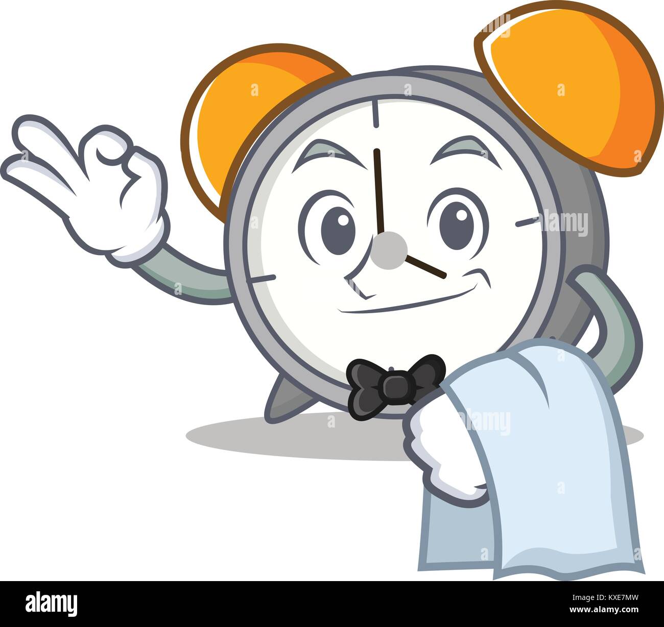Waiter alarm clock mascot cartoon Stock Vector Image & Art Alamy