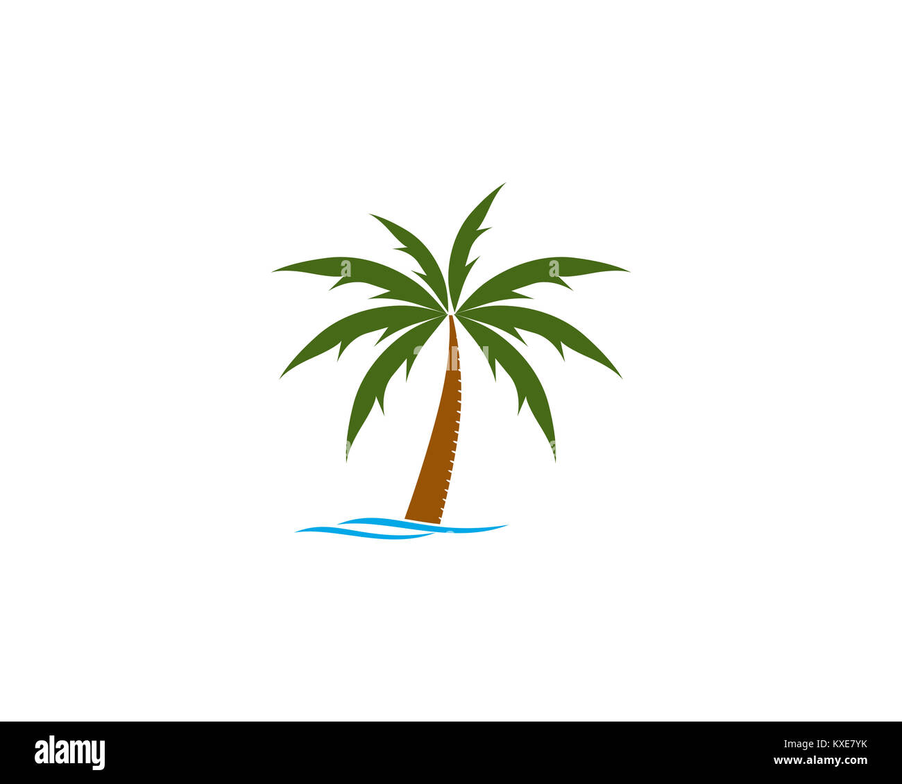 is a symbol associated with nature, especially beaches, sea, water, coconut, coconut trees Stock