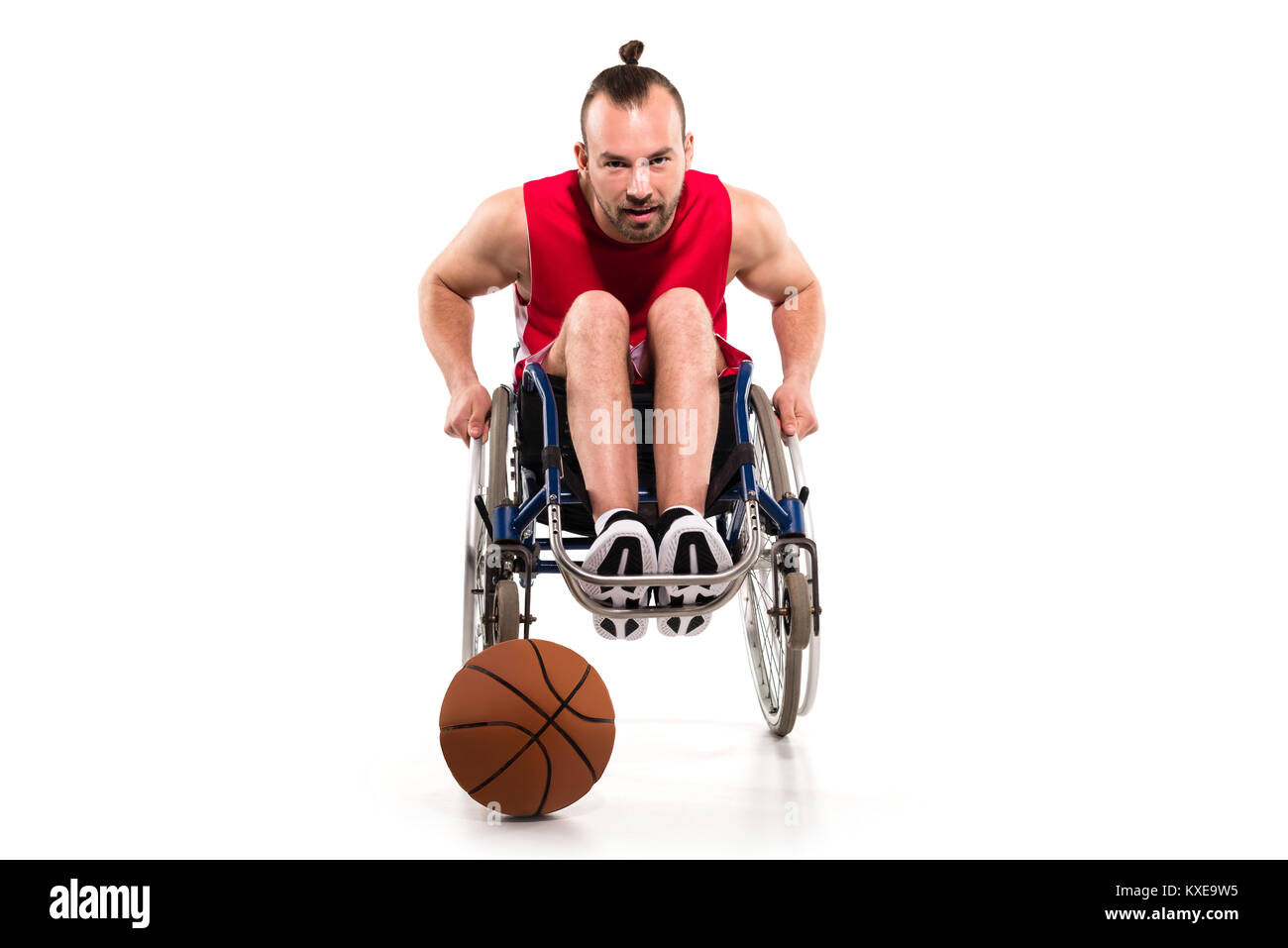 Basketball player in wheelchair  Stock Photo