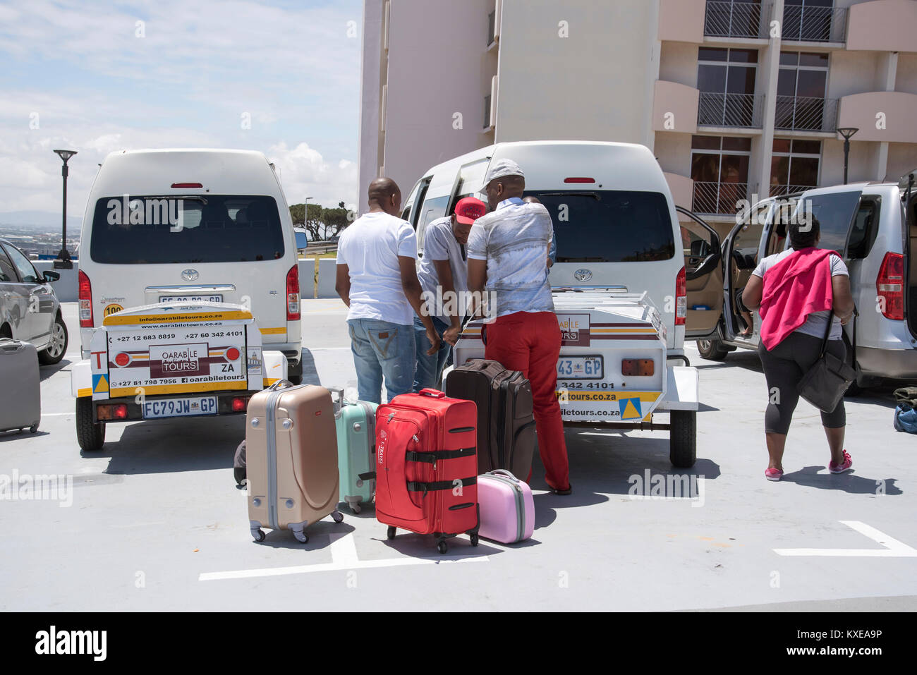 Cape Town South Africa. December 2017, Holidaymakers luggage being
