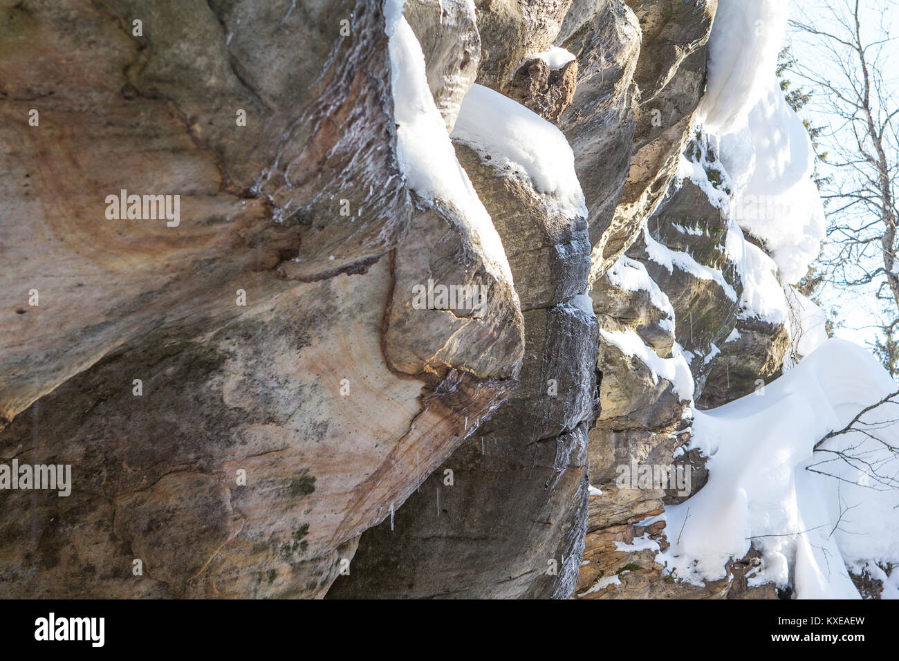 Rock Texture Stone Texture In Snow And Ice Mountain Wall Stock Photo Alamy
