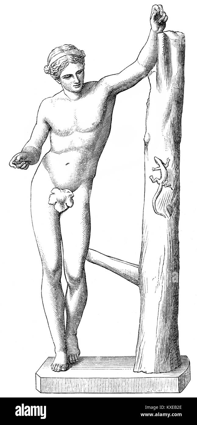The Apollo Sauroktonos, 1st - 2nd century, Greek mythology Stock Photo