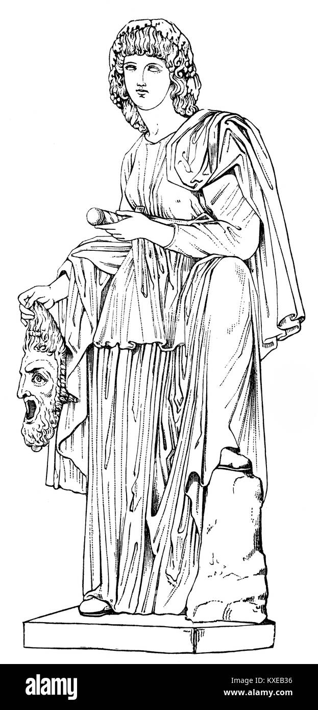 Melpomene,  the Muse of Chorus, Muse of Tragedy Stock Photo