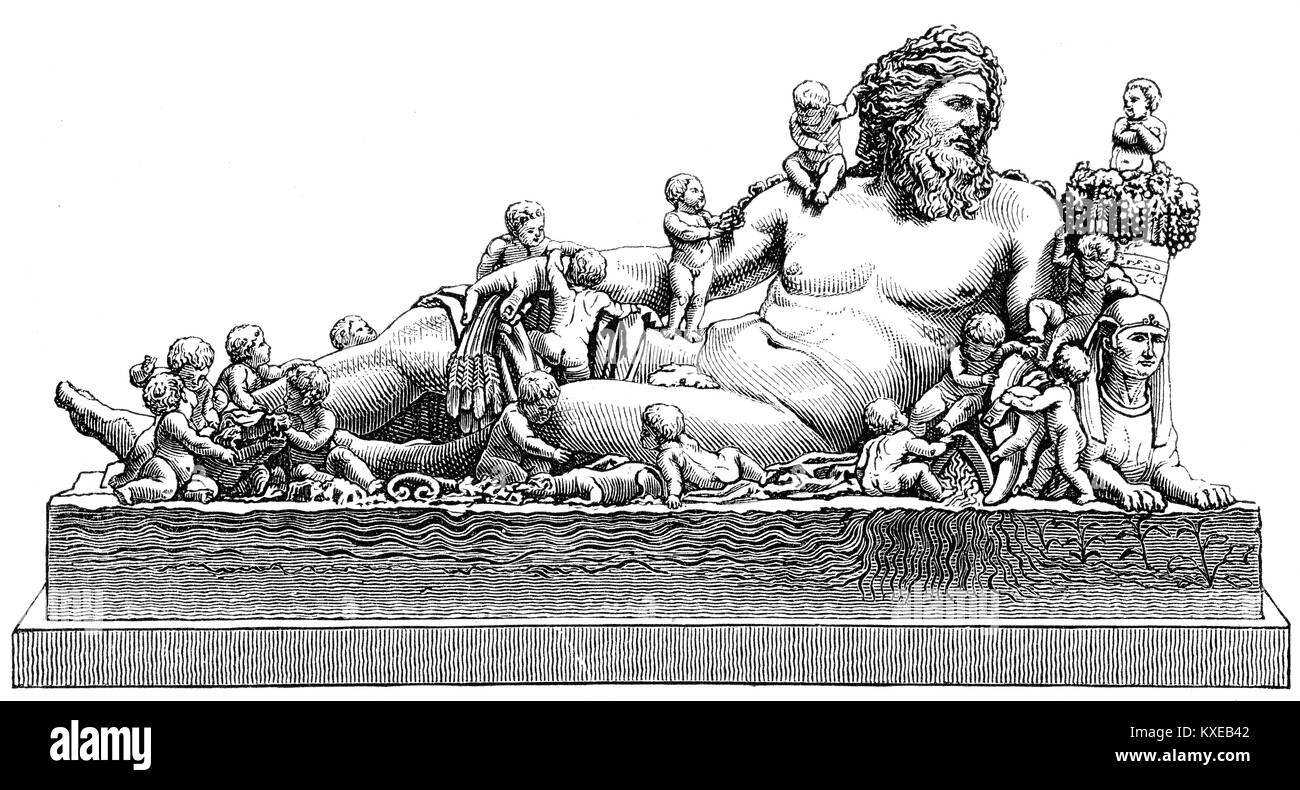 Nilus or Neilos, the god of the Nile river, Greek mythology Stock Photo