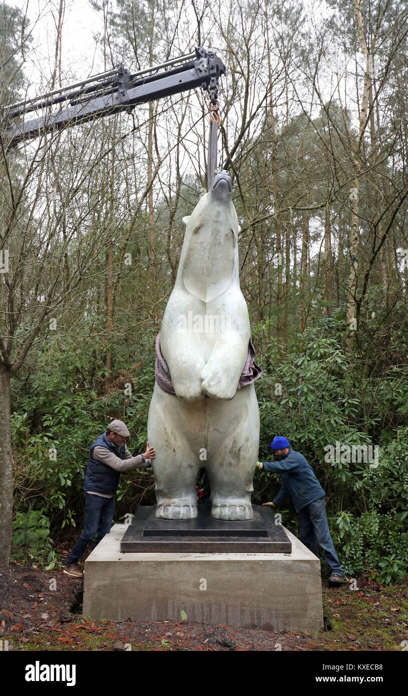 Boris, a 12 ft, 700 kg bronze polar bear based on the largest polar