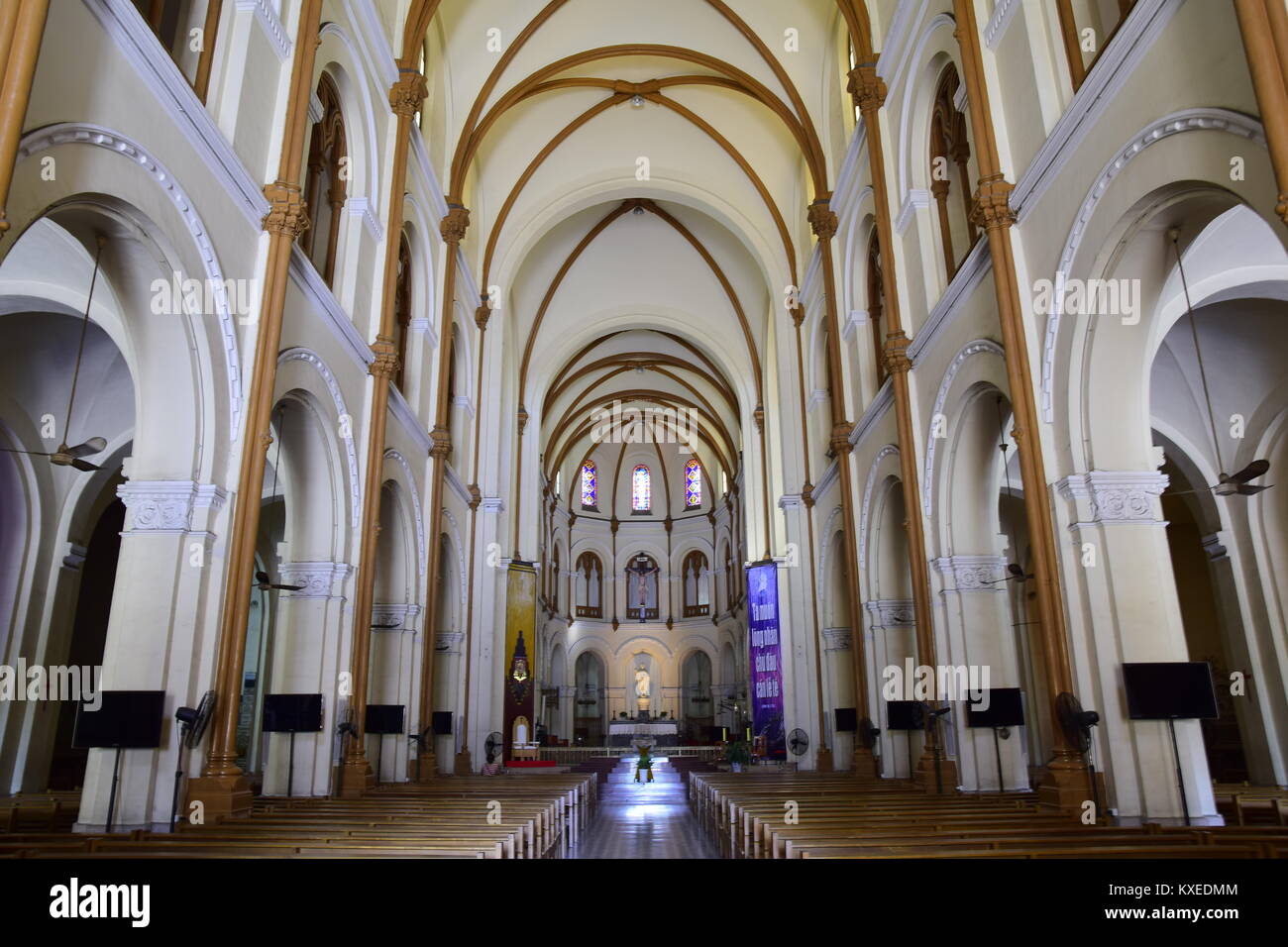 Inside a cathedral in Nha Trang, Vietnam Stock Photo
