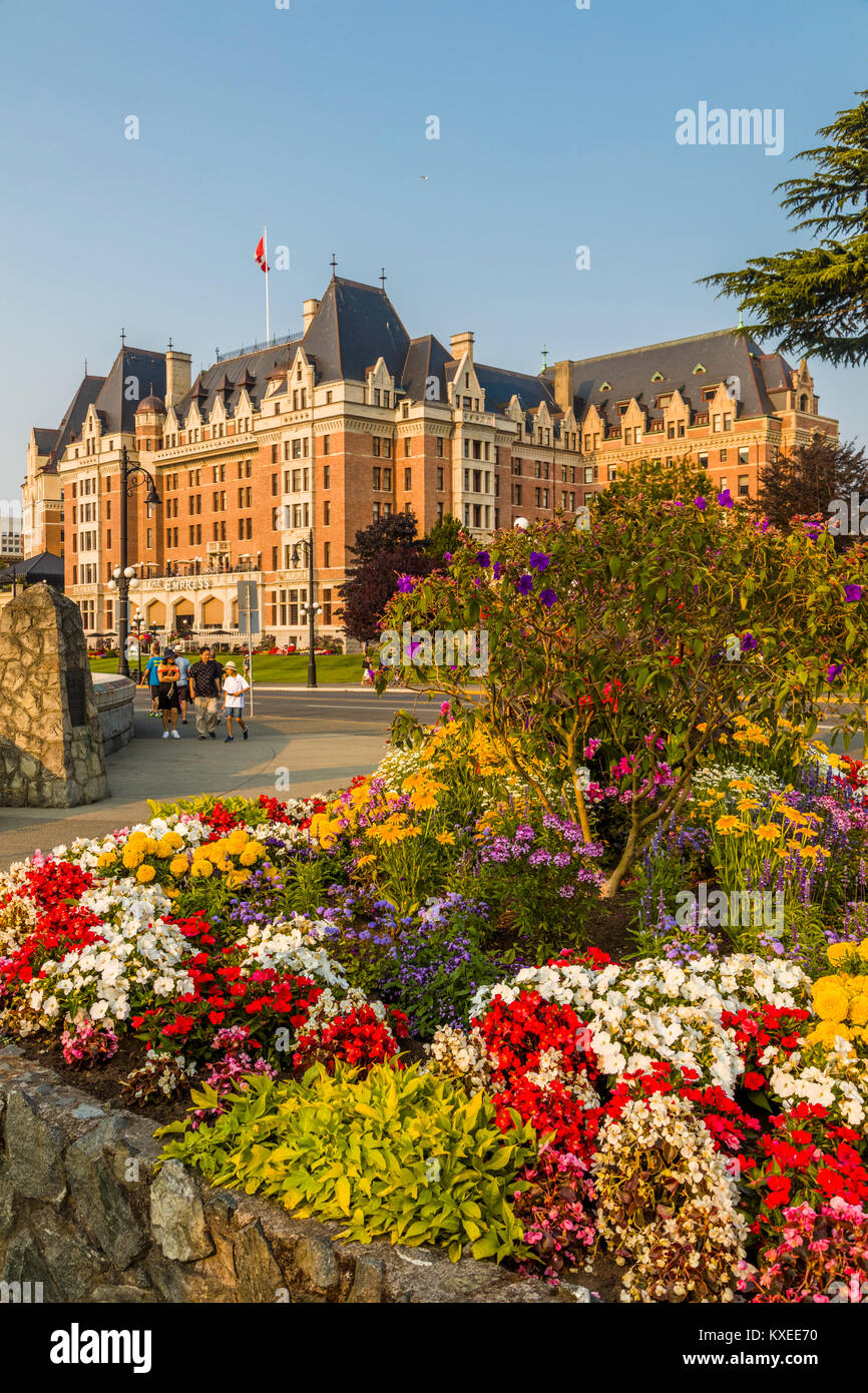 The Fairmont Empress Hotel in Victoria known as the Garden City on Vancouver Island in British Columbia, Canada Stock Photo