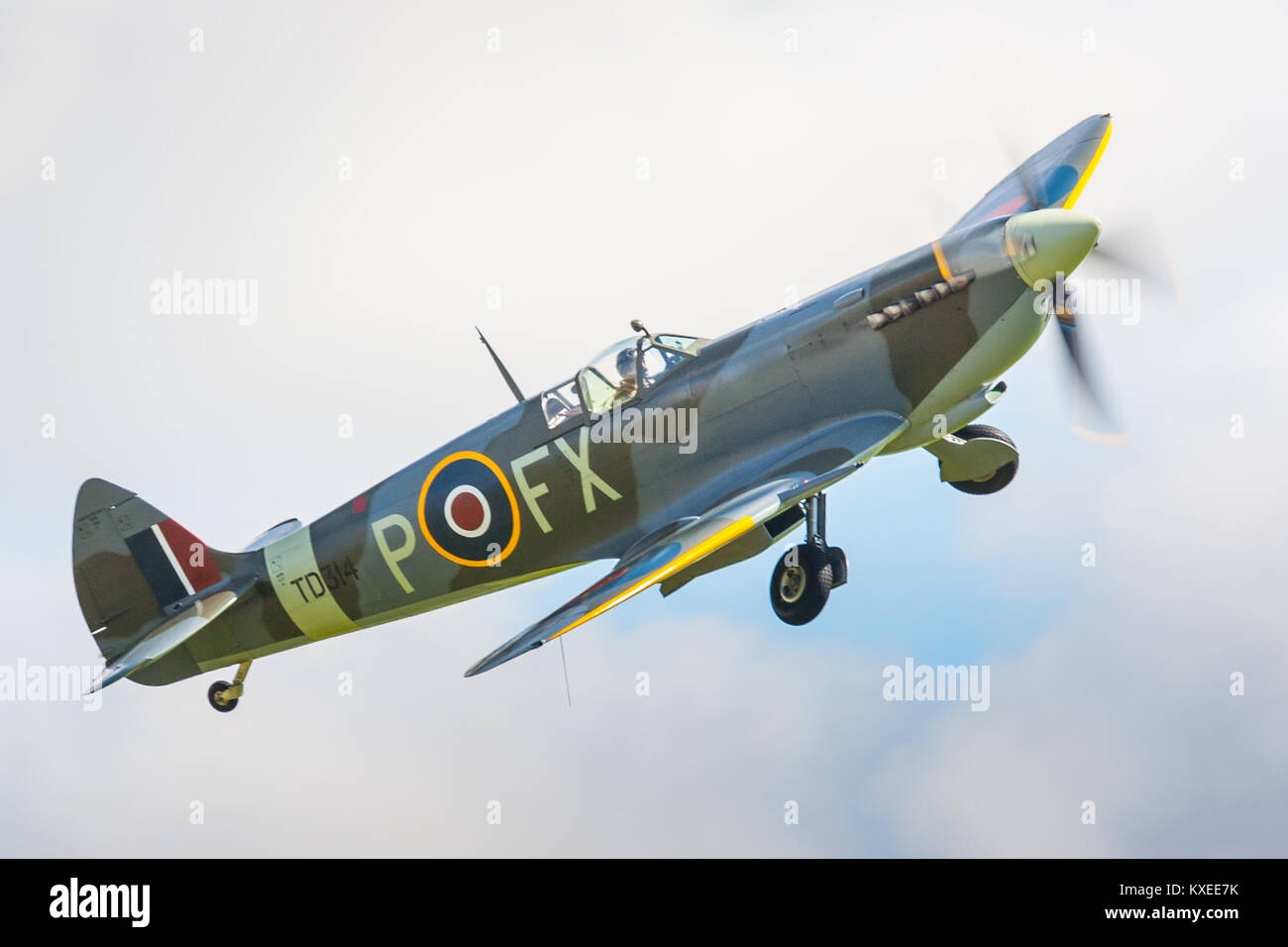 Spitfire HF Mk.IXe. Battle of Britain 75th anniversary at Goodwood (RAF Westhampnett) Stock Photo